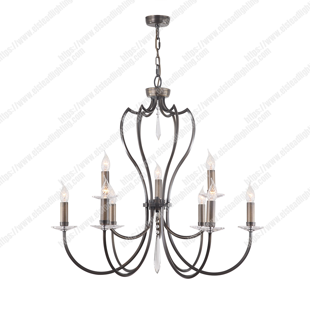 Pimlico 9 Light Chandelier – Dark Bronze