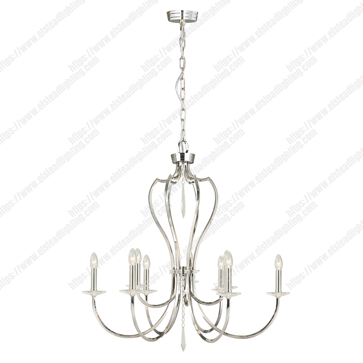 Pimlico 9 Light Chandelier - Polished Nickel
