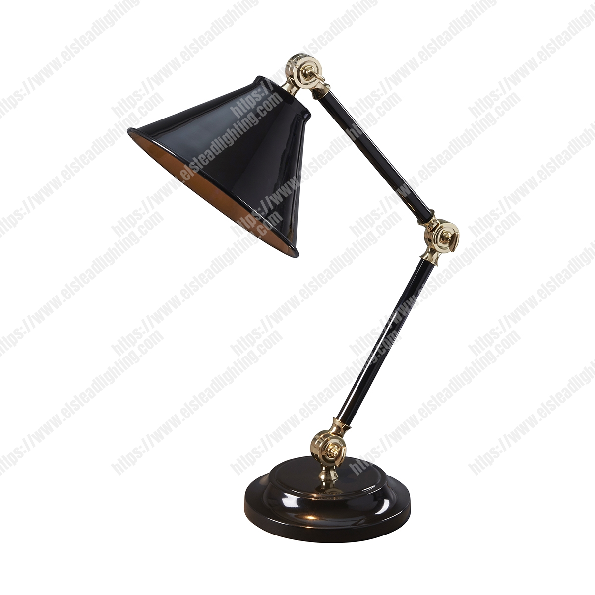 Provence Element 1 Light Mini Table Lamp – Black/Polished Brass