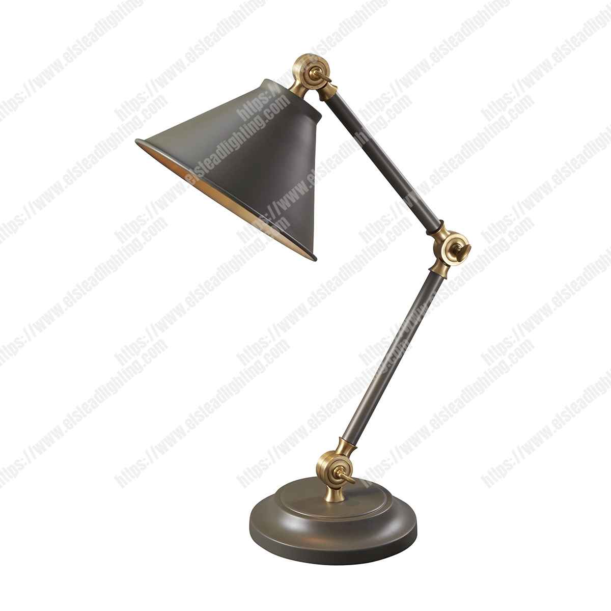 Provence Element 1 Light Mini Table Lamp – Dark Grey/Aged Brass