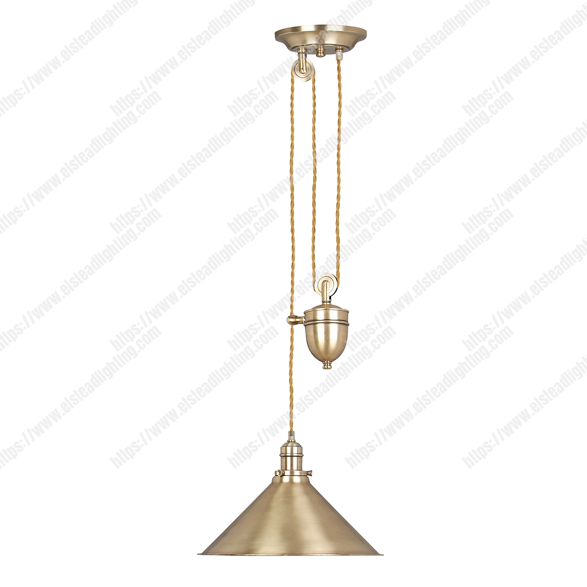 Provence 1 Light Rise and Fall Pendant – Aged Brass