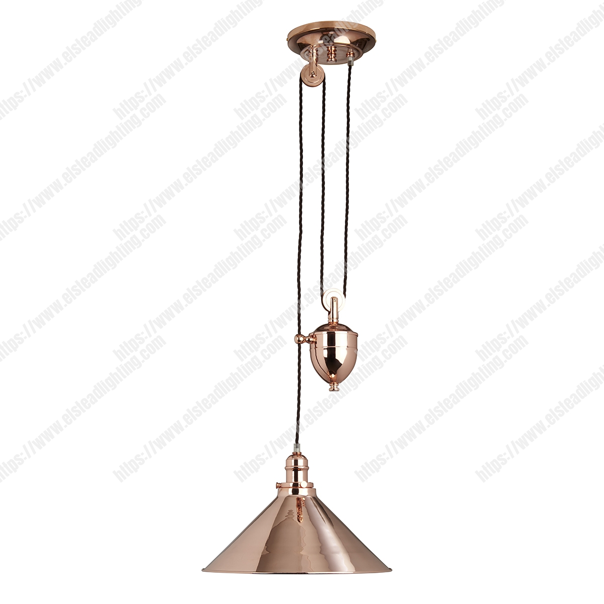 Provence 1 Light Rise and Fall Pendant – Polished Copper