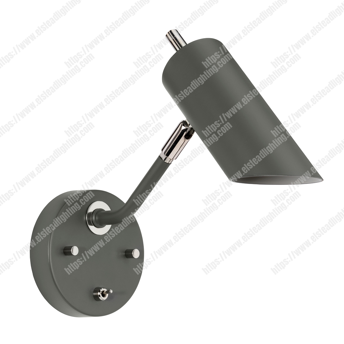 Quinto 1 Light Wall Light - Dark Grey Polished Nickel