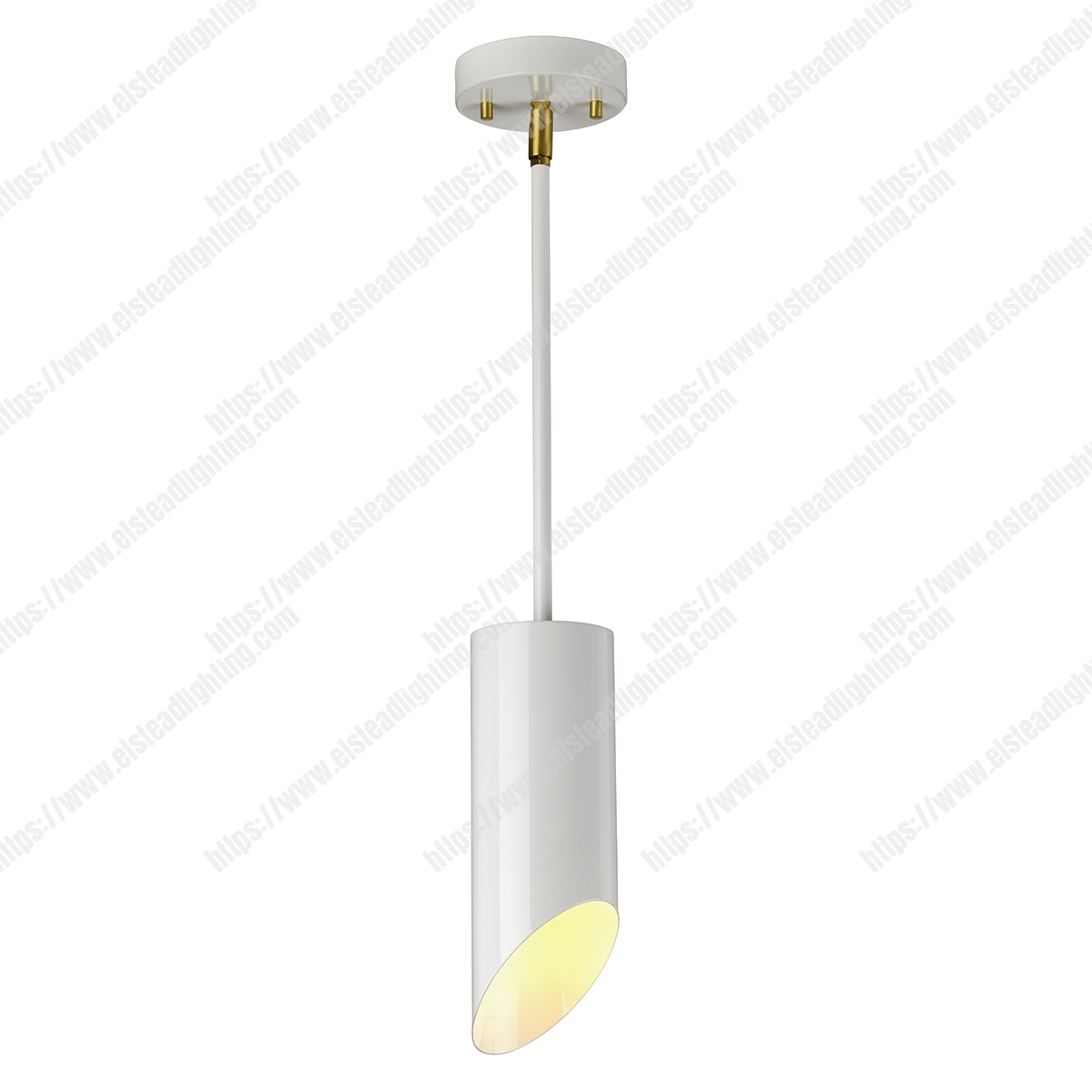 Quinto 1 Light Pendant - White Aged Brass