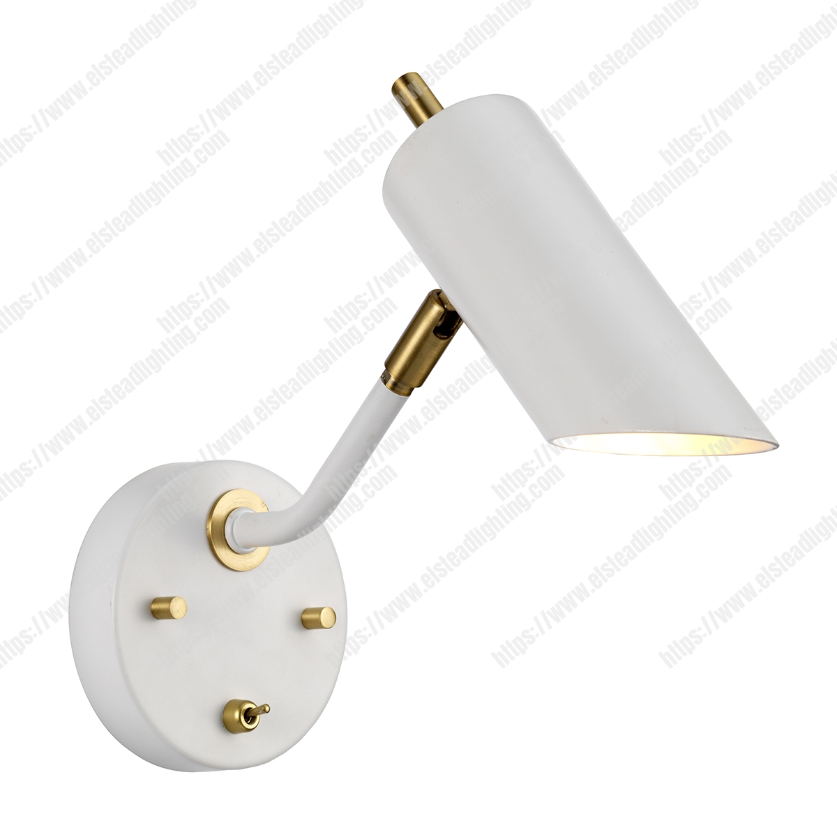 Quinto 1 Light Wall Light – White Aged Brass