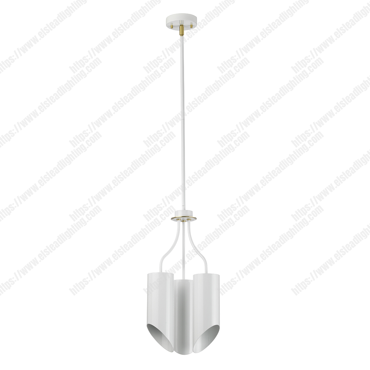 Quinto 3 Light Chandelier - White Aged Brass