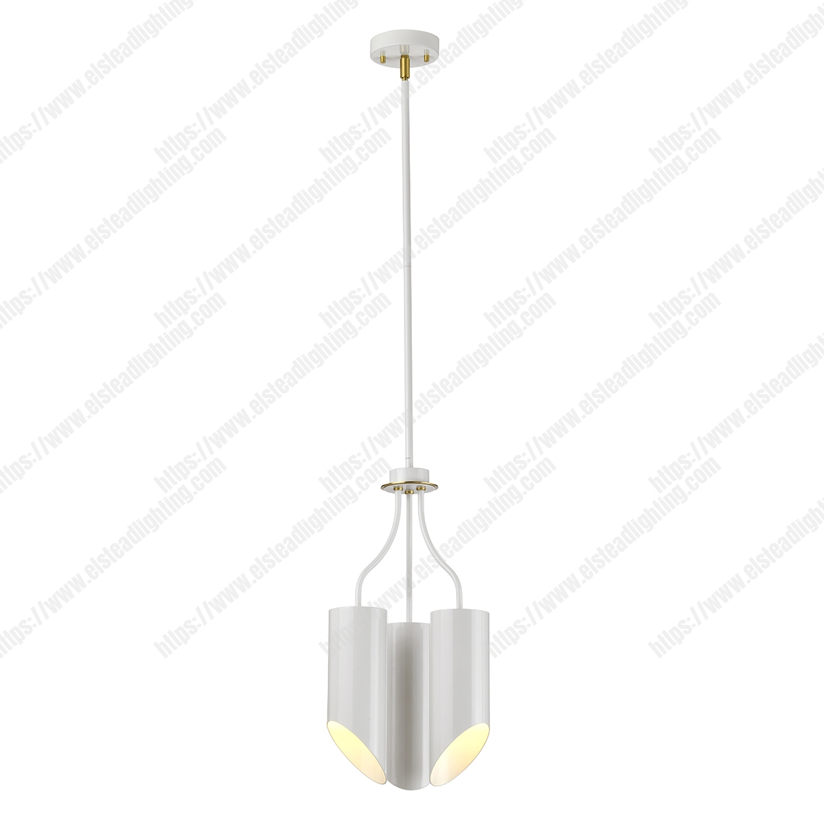 Quinto 3 Light Chandelier - White Aged Brass