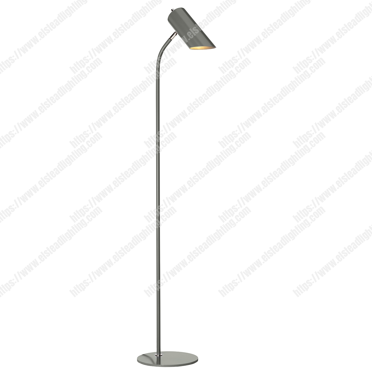 Quinto 1 Light Floor Lamp – Dark Grey Polished Nickel