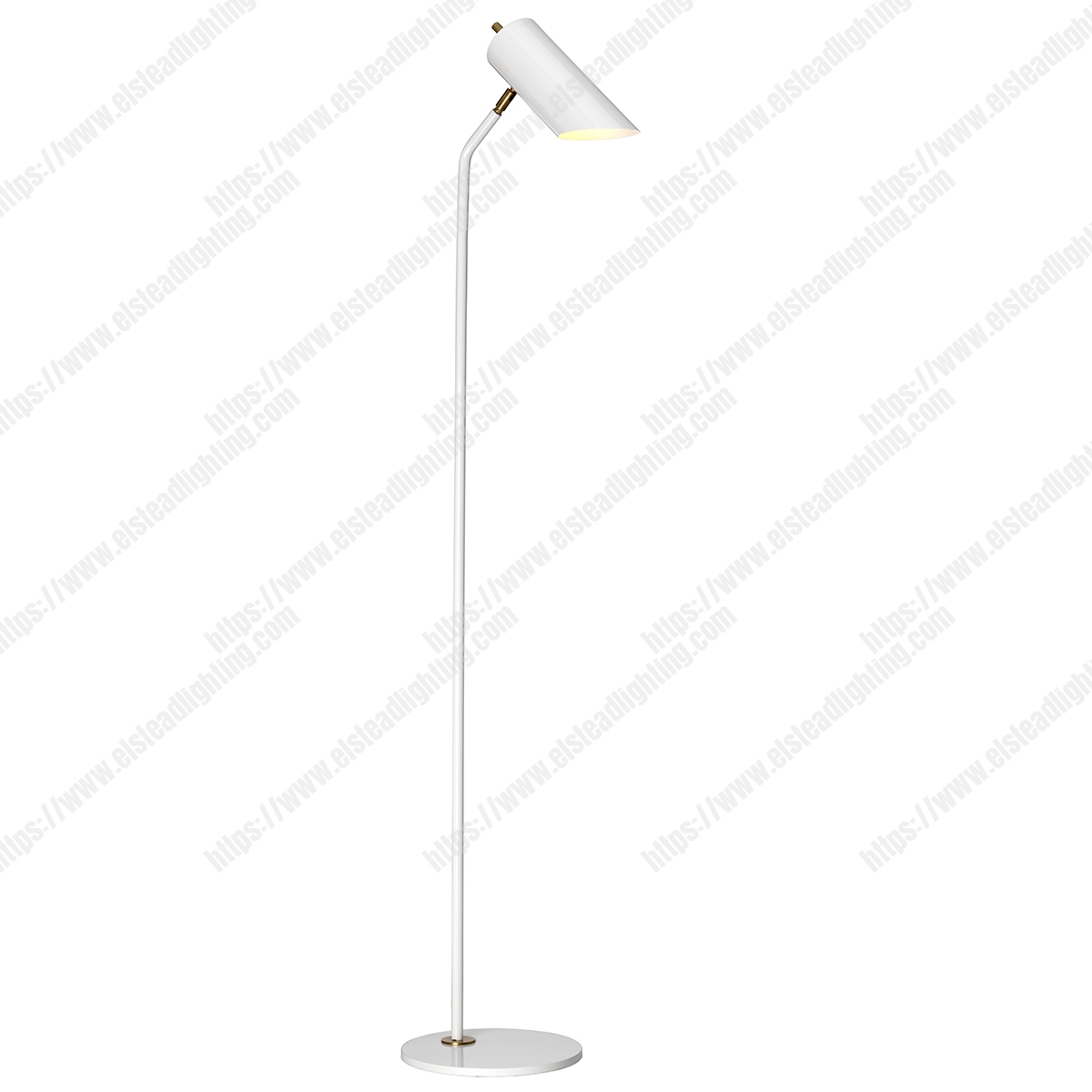 Quinto 1 Light Floor Lamp – White Aged Brass