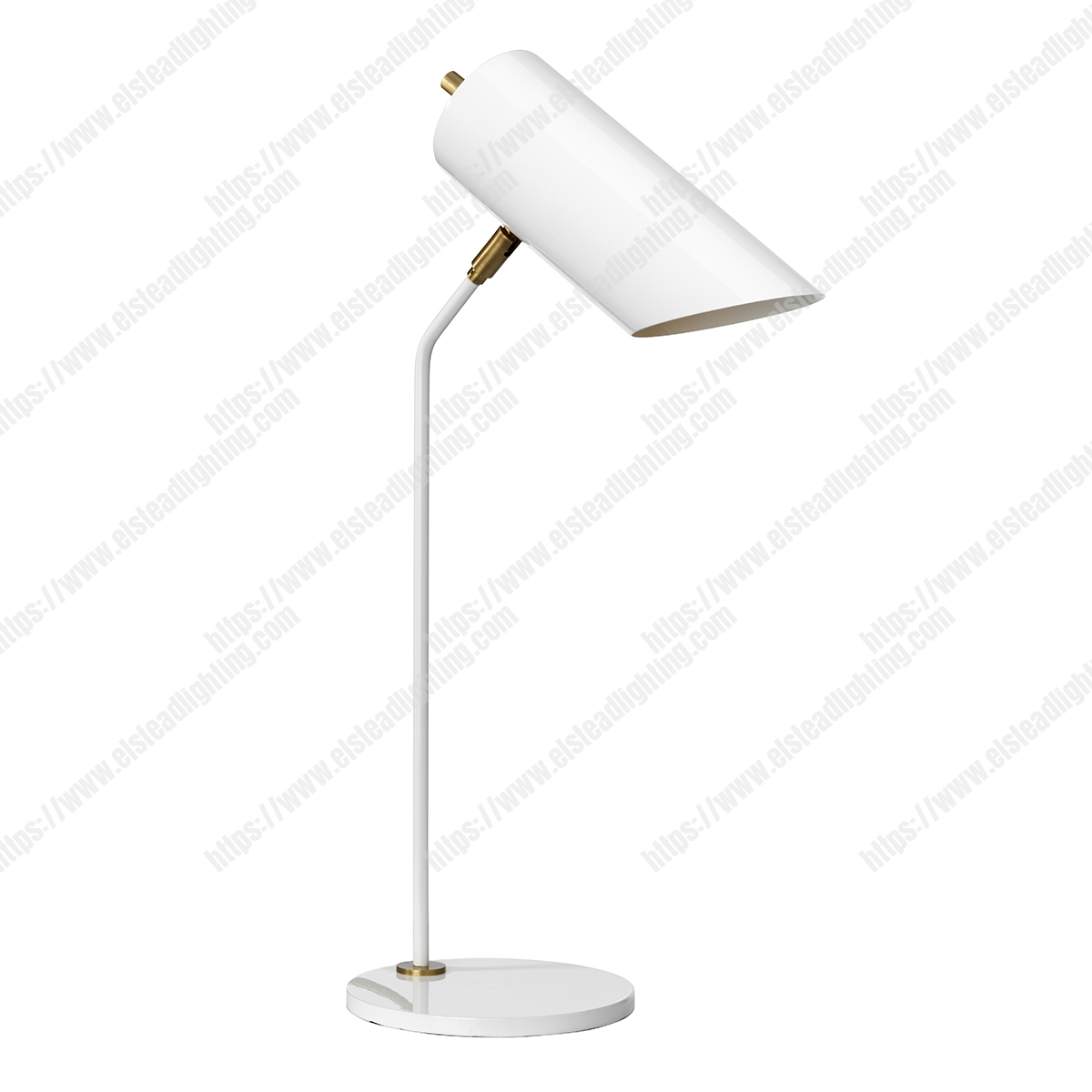 Quinto 1 Light Table Lamp - White Aged Brass