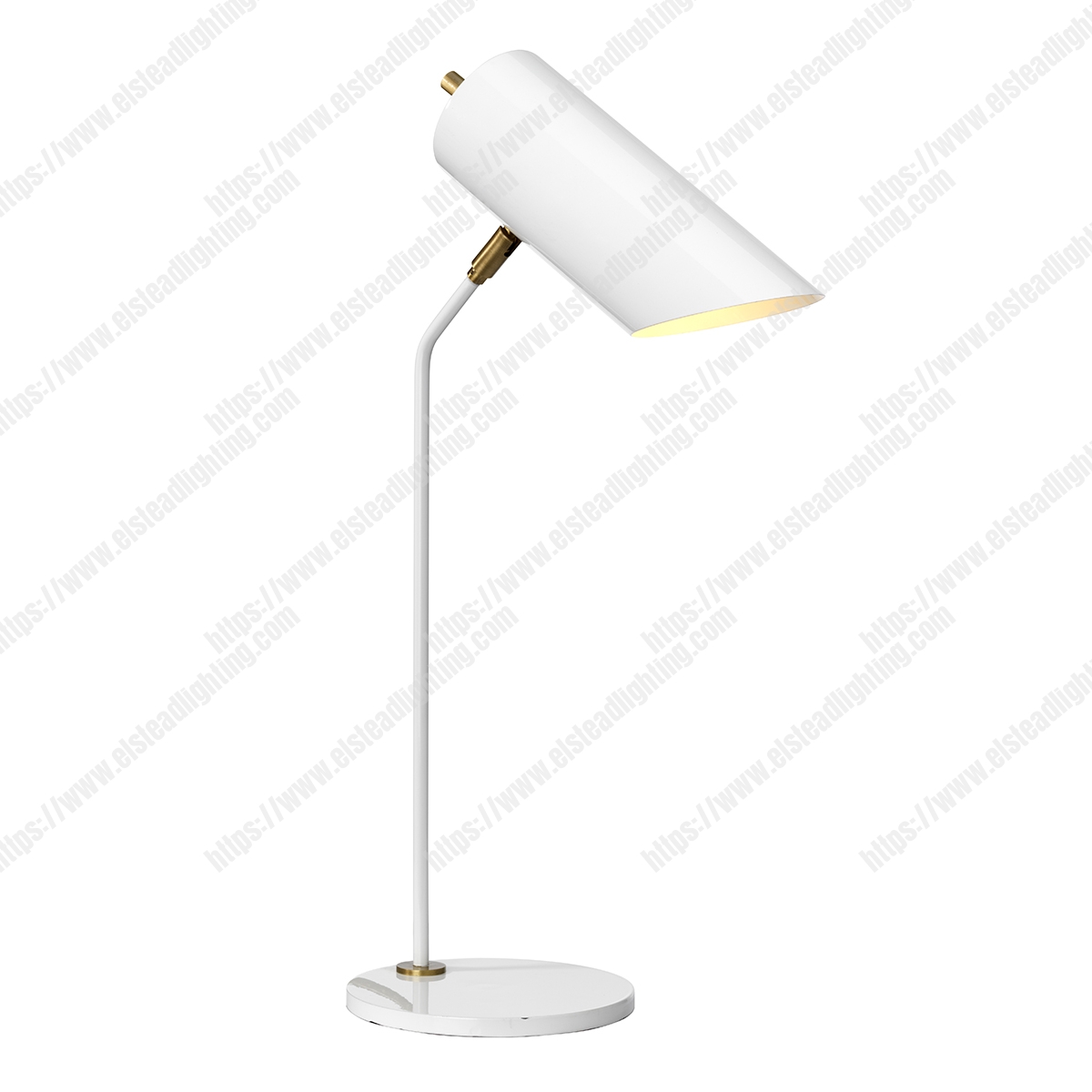 Quinto 1 Light Table Lamp - White Aged Brass