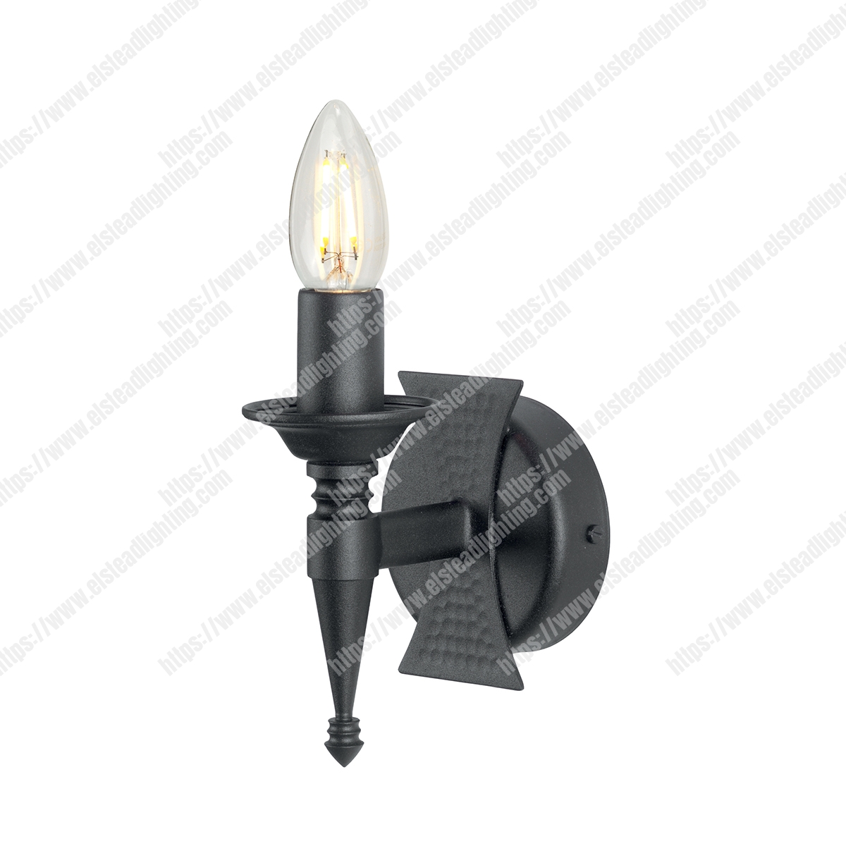 Saxon 1 Light Wall Light – Black