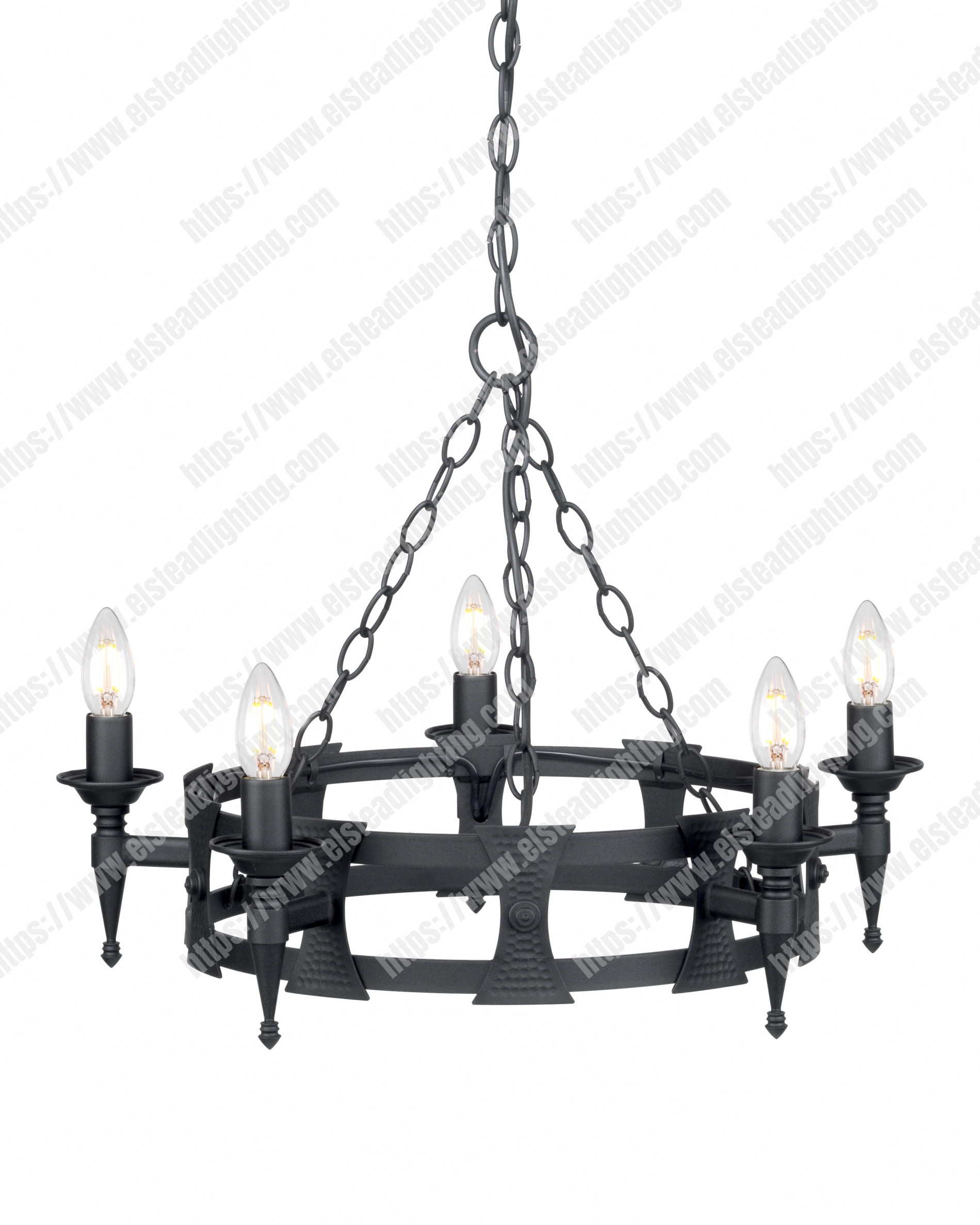 Saxon 5 Light Chandelier - Black