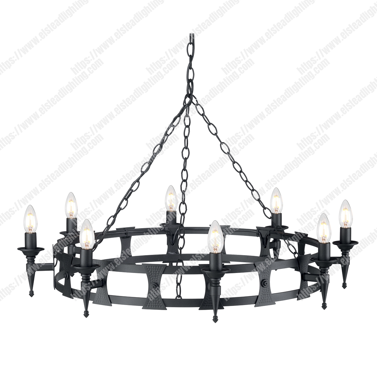 Saxon 8 Light Chandelier – Black