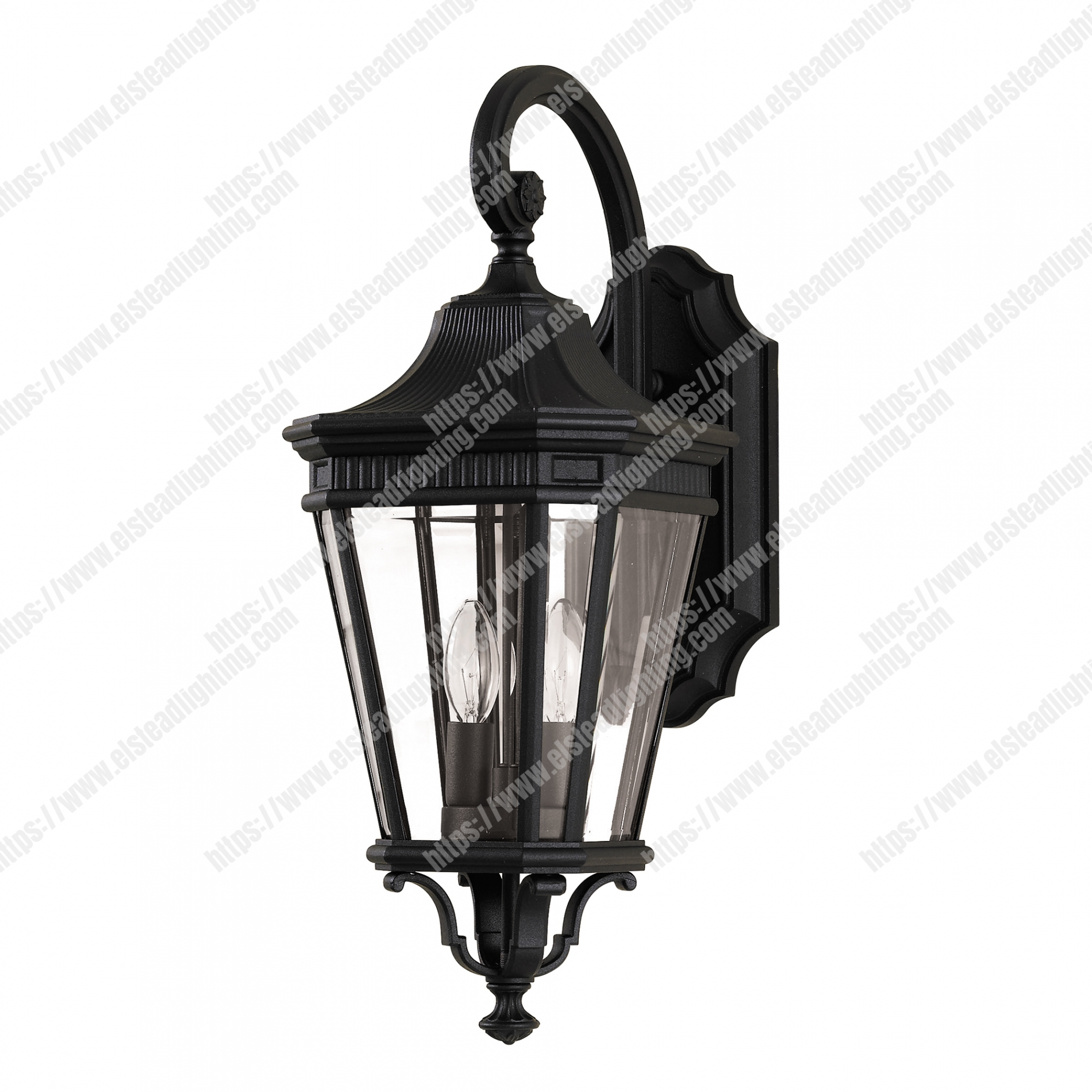 Cotswold Lane 2 Light Medium Wall Lantern – Black