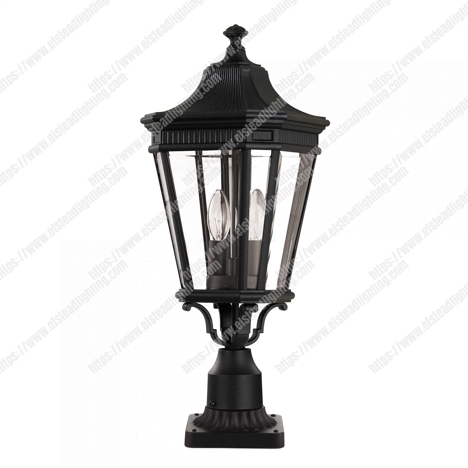 Cotswold Lane 2 Light Medium Pedestal – Black
