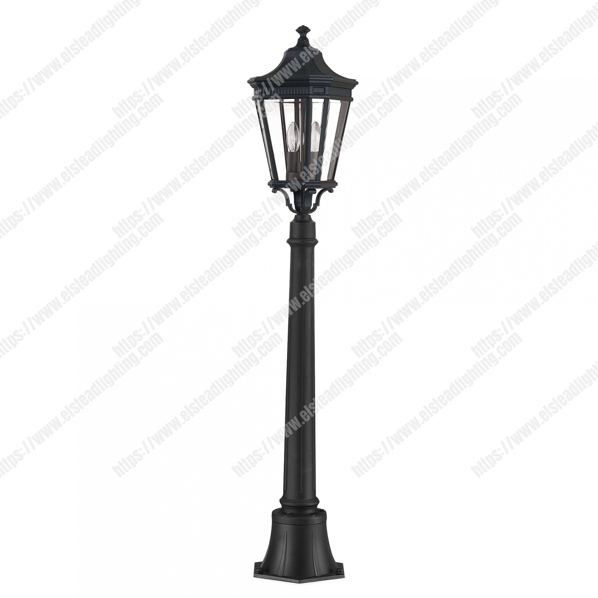 Cotswold Lane 2 Light Medium Pillar - Black
