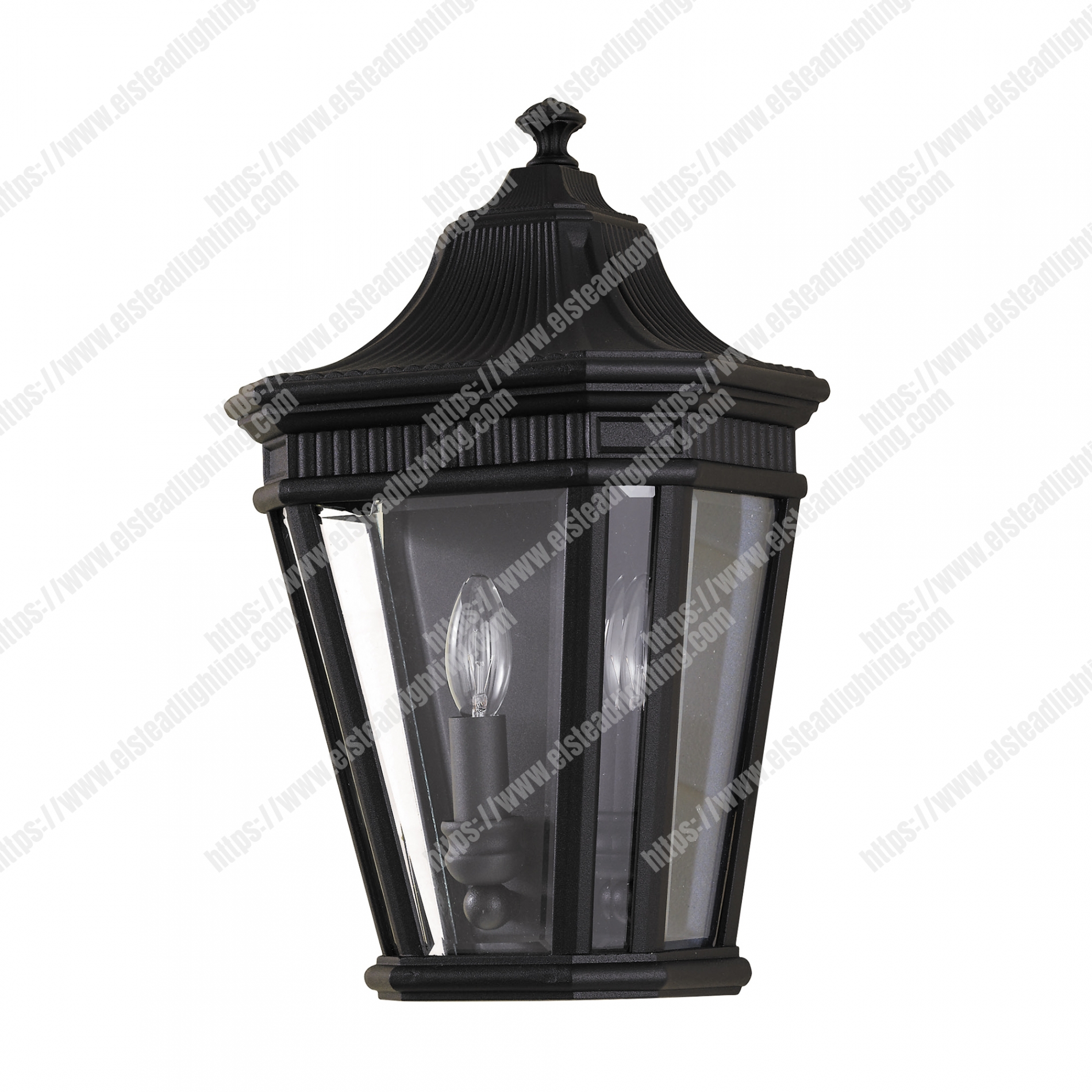 Cotswold Lane 2 Light Half Wall Lantern - Black