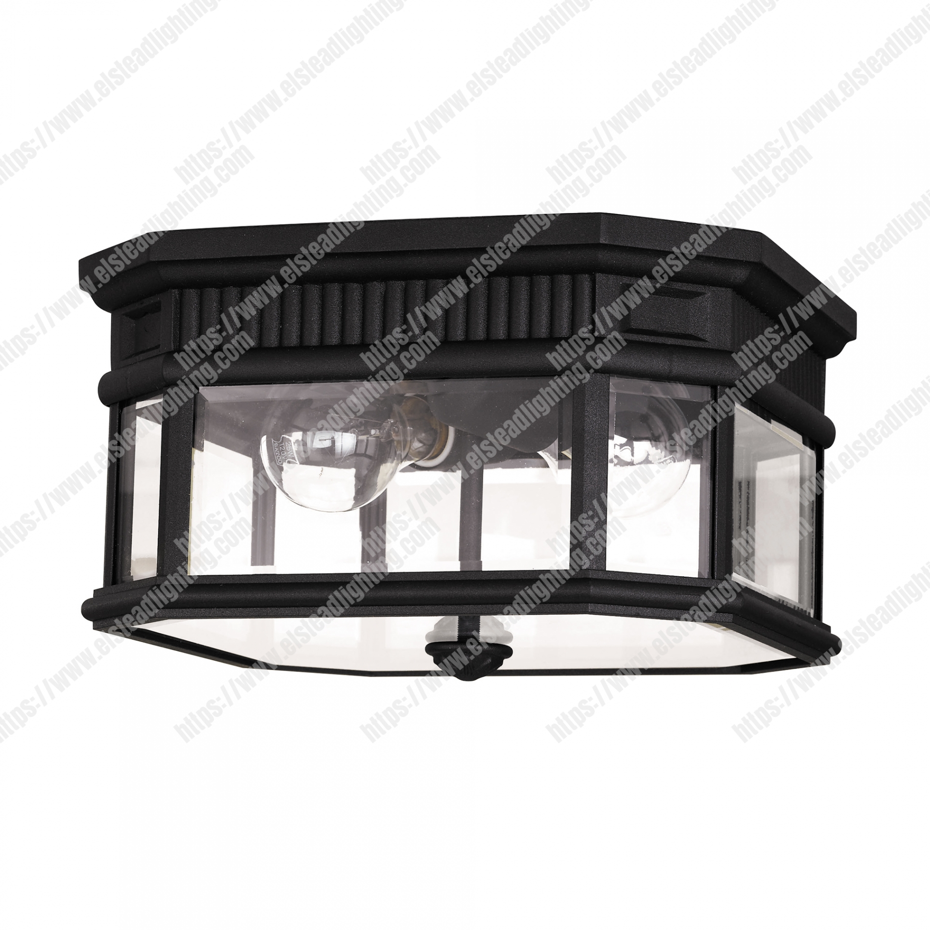 Cotswold Lane 2 Light Flush Ceiling Mount – Black