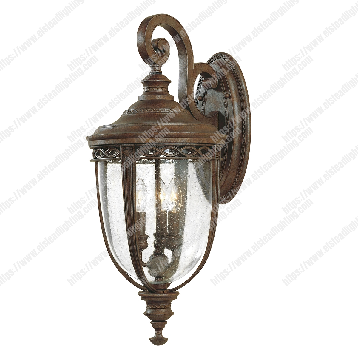 English Bridle 3 Light Large Wall Lantern - British Bronze