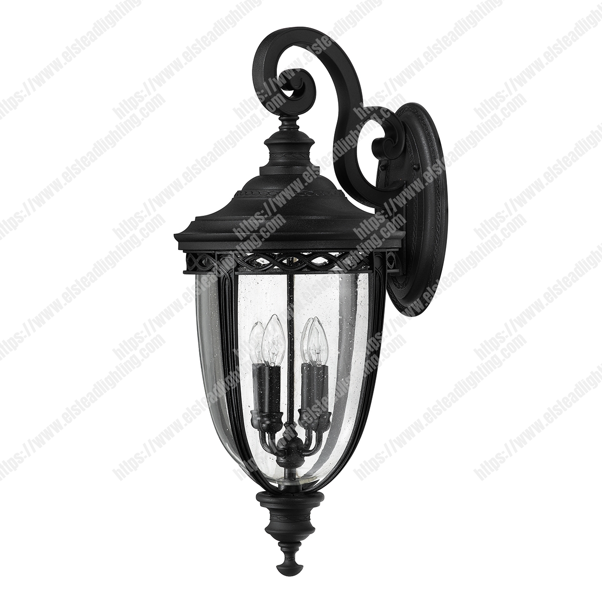 English Bridle 4 Light X Large Wall Lantern – Black