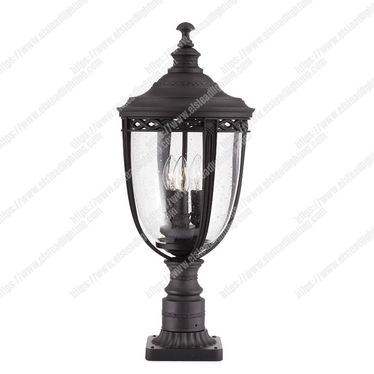 English Bridle 3 Light Large Pedestal – Black
