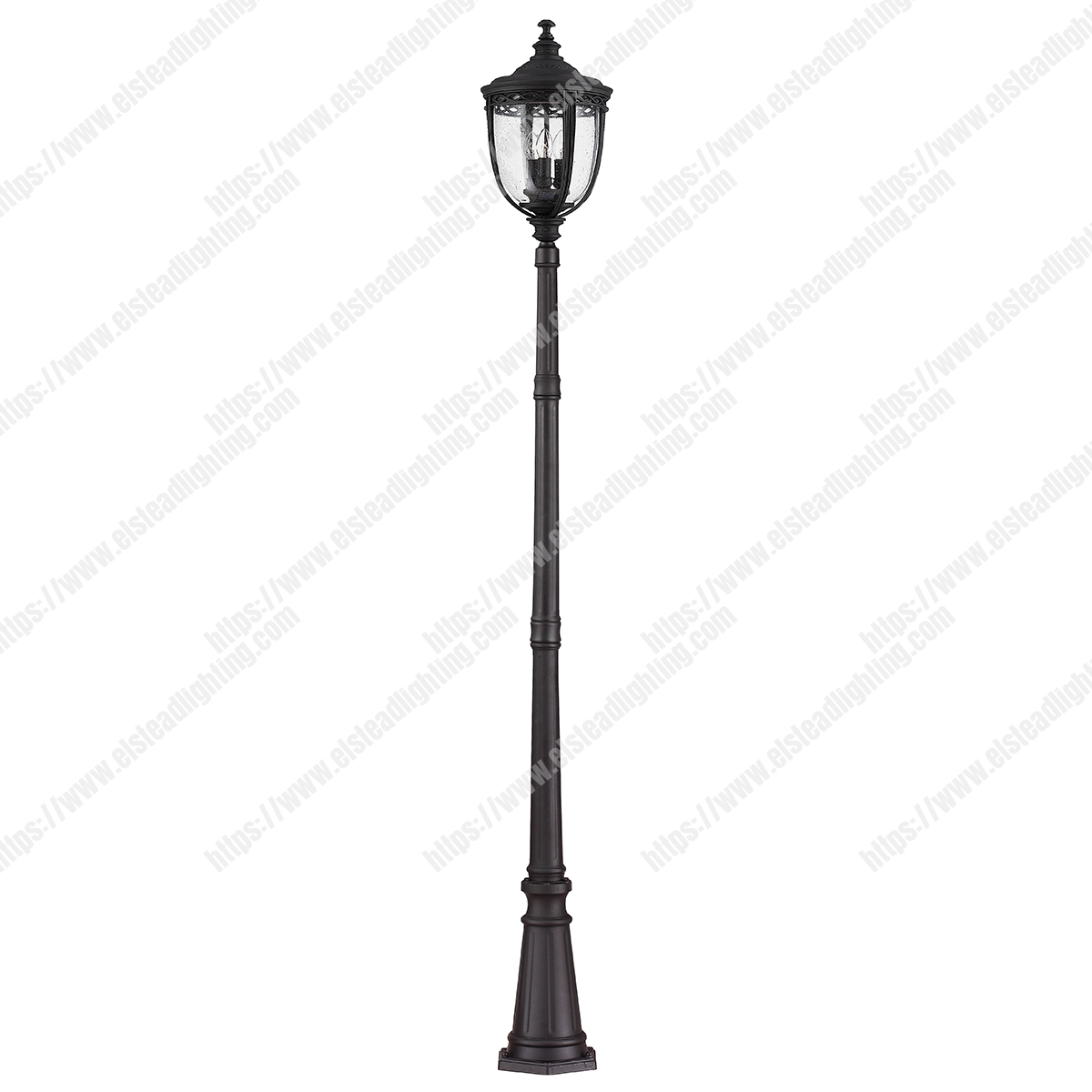 English Bridle 3 Light Large Lamp Post – Black