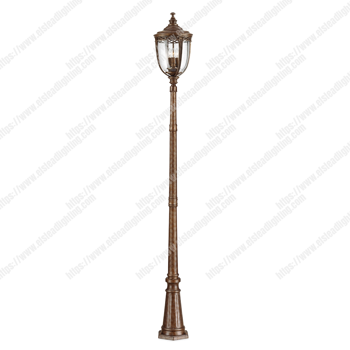English Bridle 3 Light Large Lamp Post – British Bronze