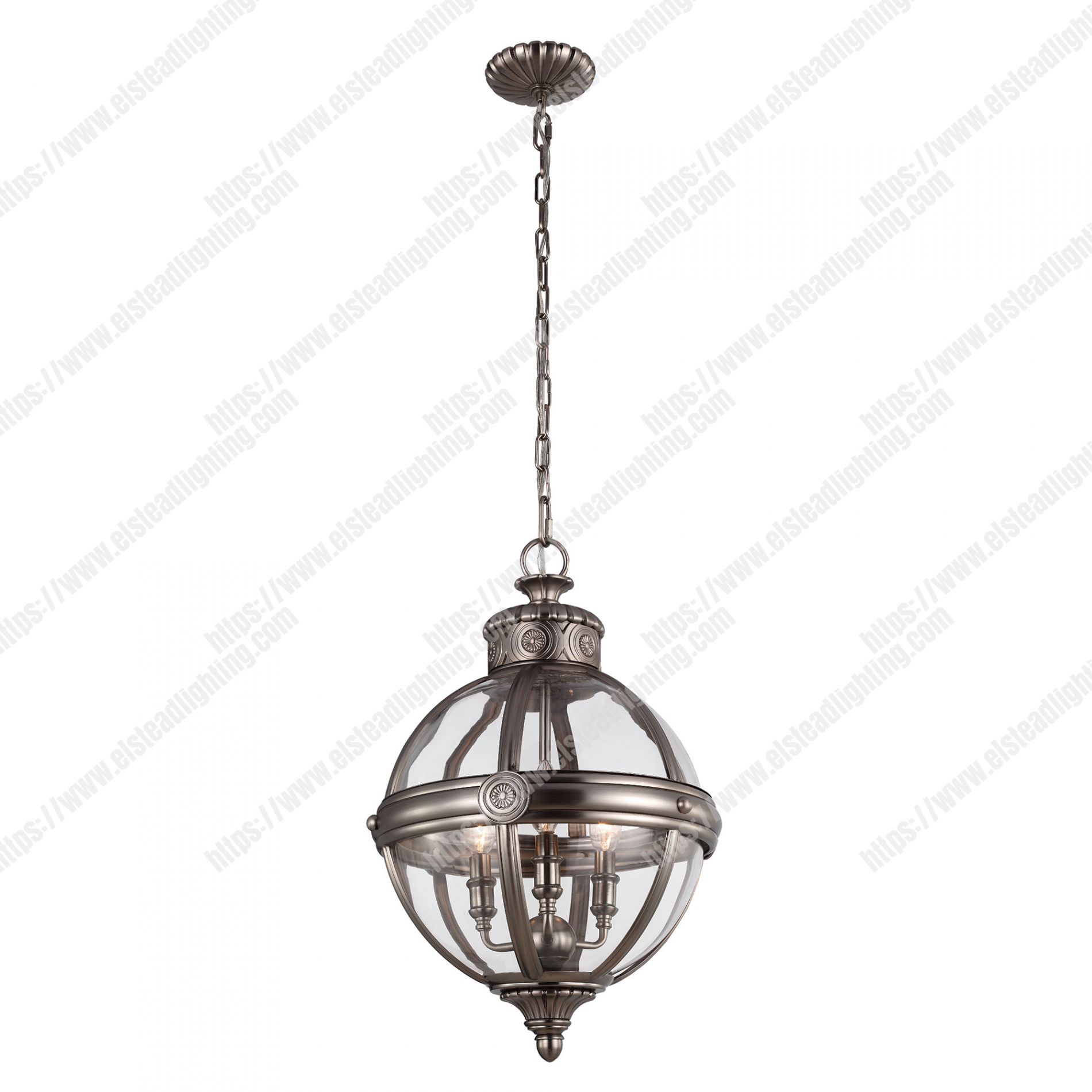 Adams 3 Light Pendant Chandelier - Antique Nickel