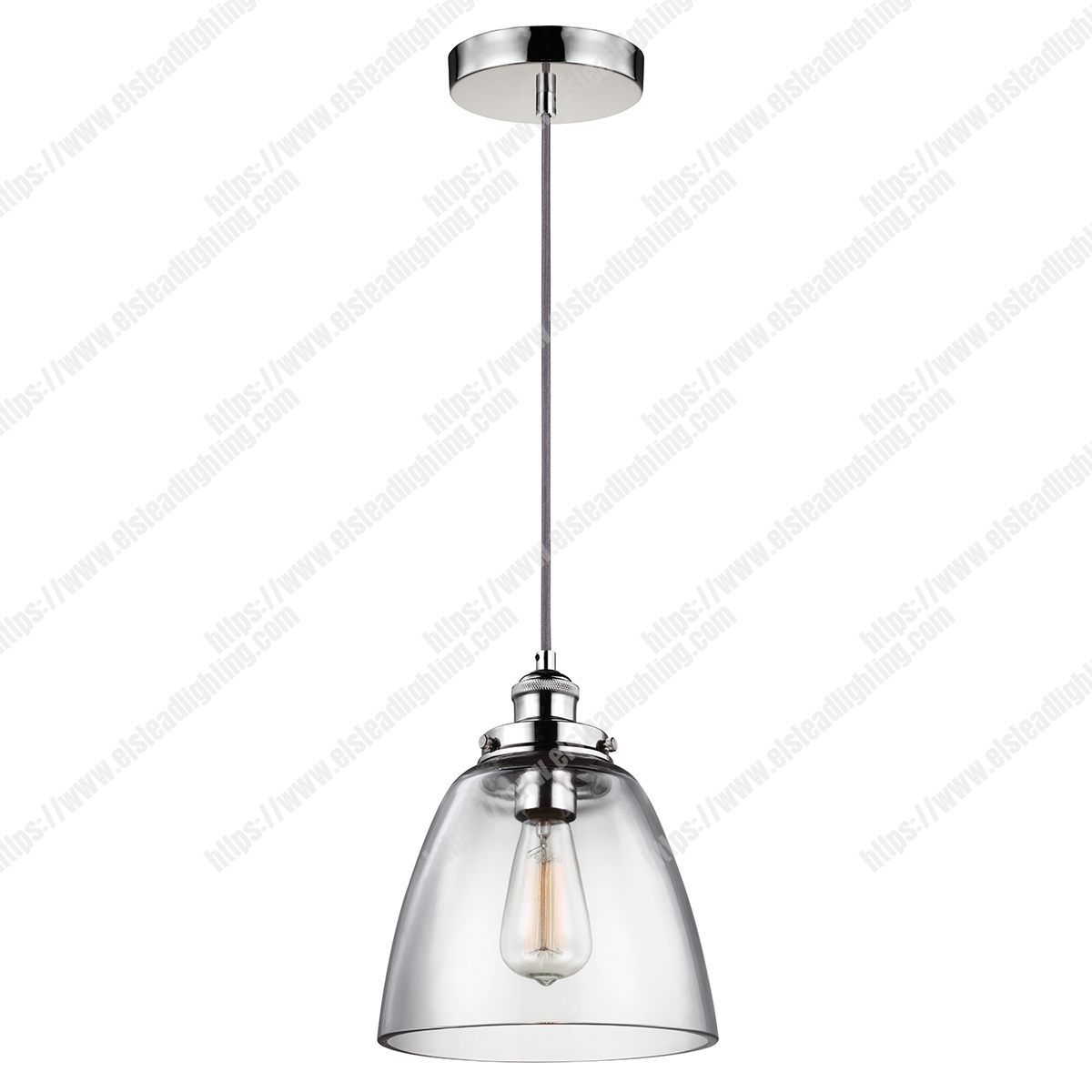 Baskin 1 Light Pendant – Polished Nickel