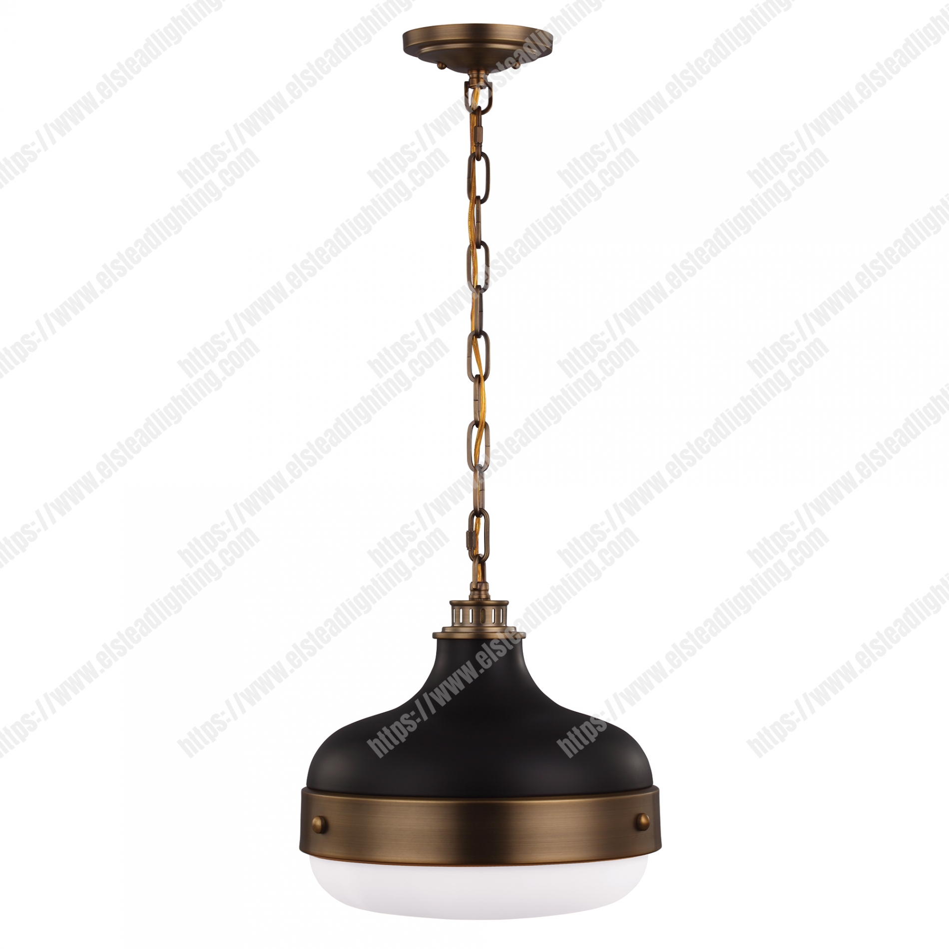Cadence 2 Light Pendant – Dark Antique Brass/Matte Black
