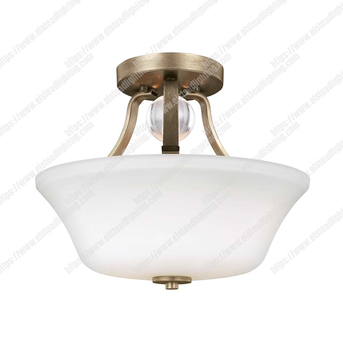 Evington 2 Light Semi-Flush – Sunset Gold