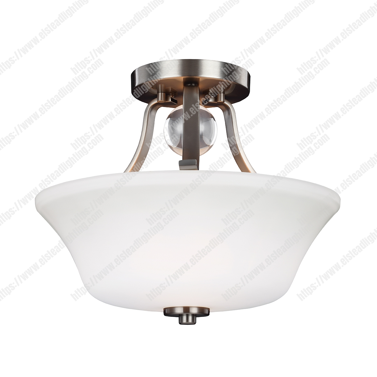 Evington 2 Light Semi-Flush – Satin Nickel
