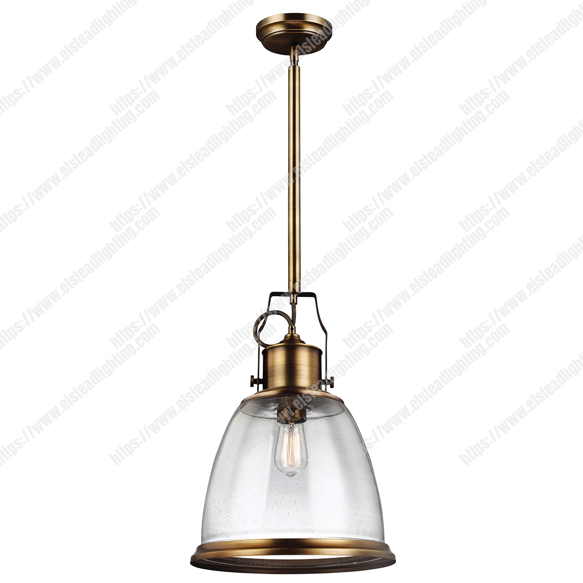 Hobson 1 Light Large Pendant Aged Brass