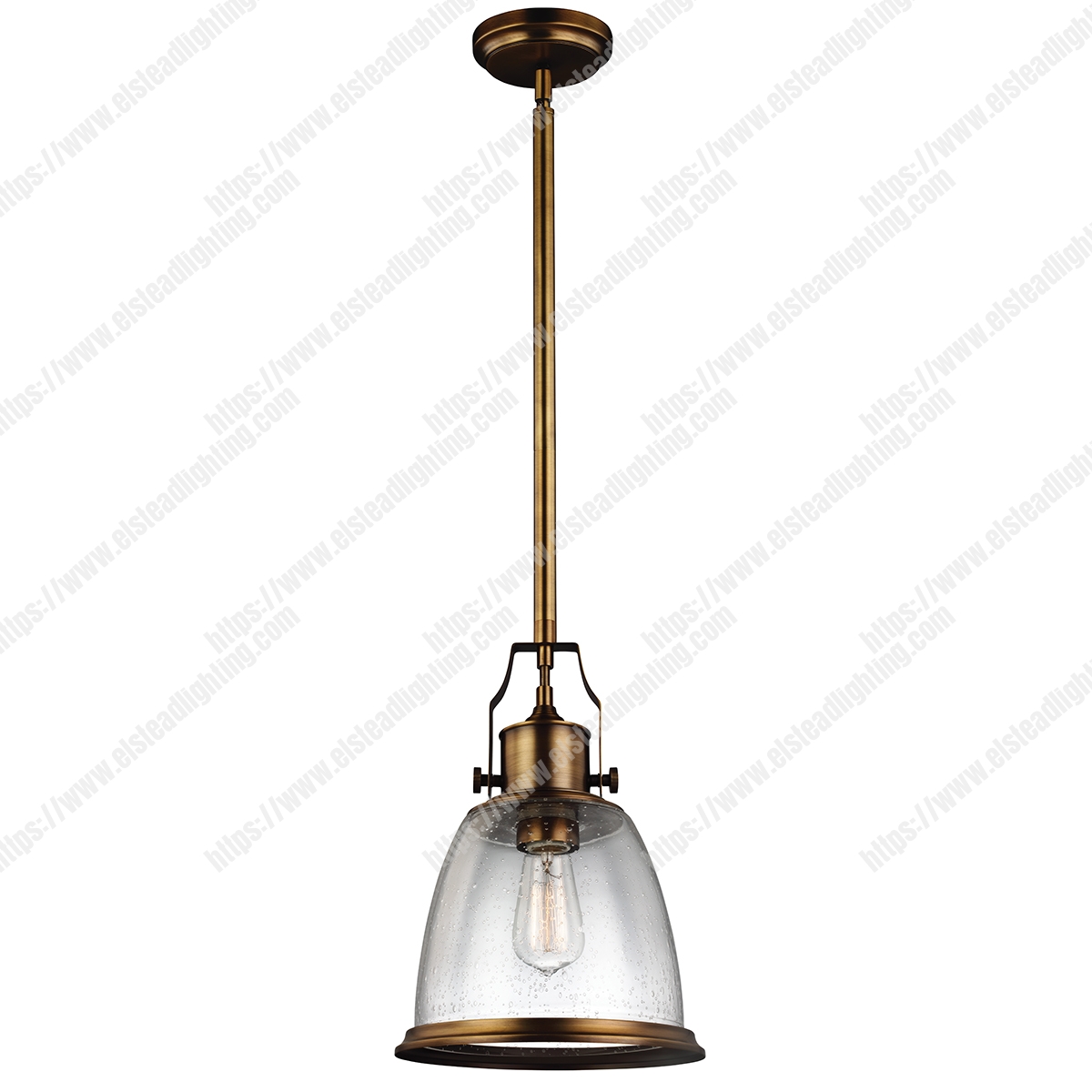 Hobson 1 Light Medium Pendant Aged Brass