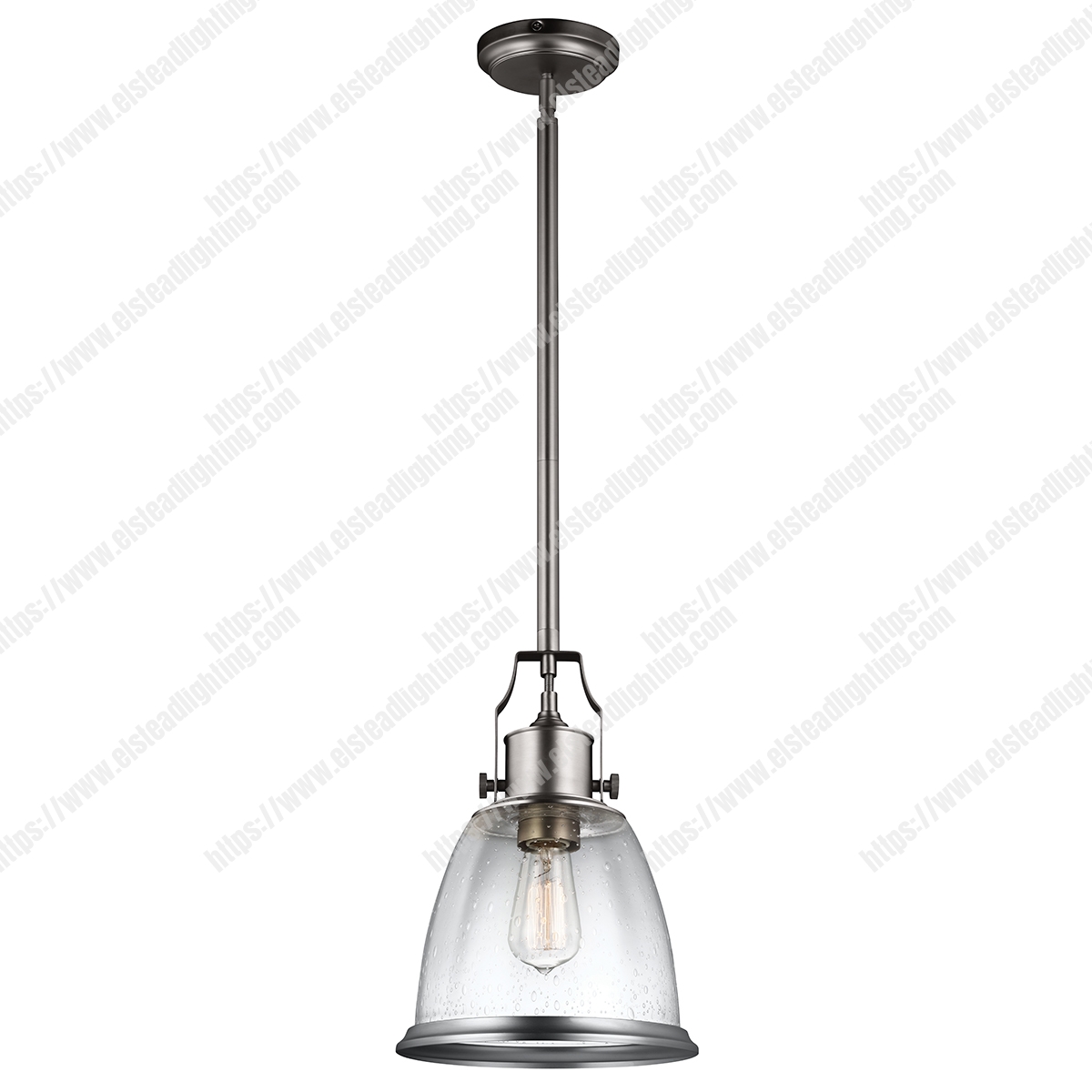 Hobson 1 Light Medium Pendant Satin Nickel