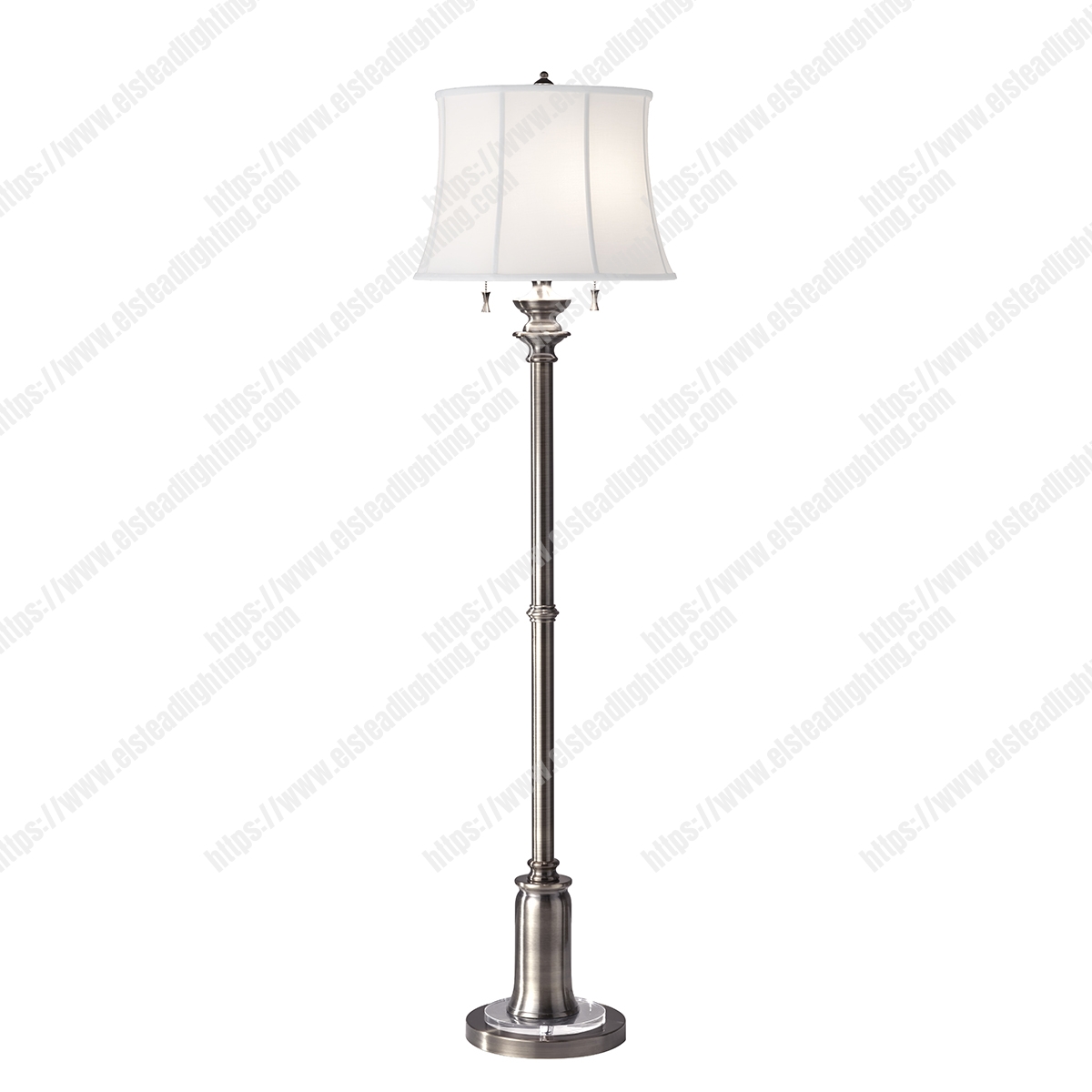 Stateroom 2 Light Floor Lamp – Antique Nickel