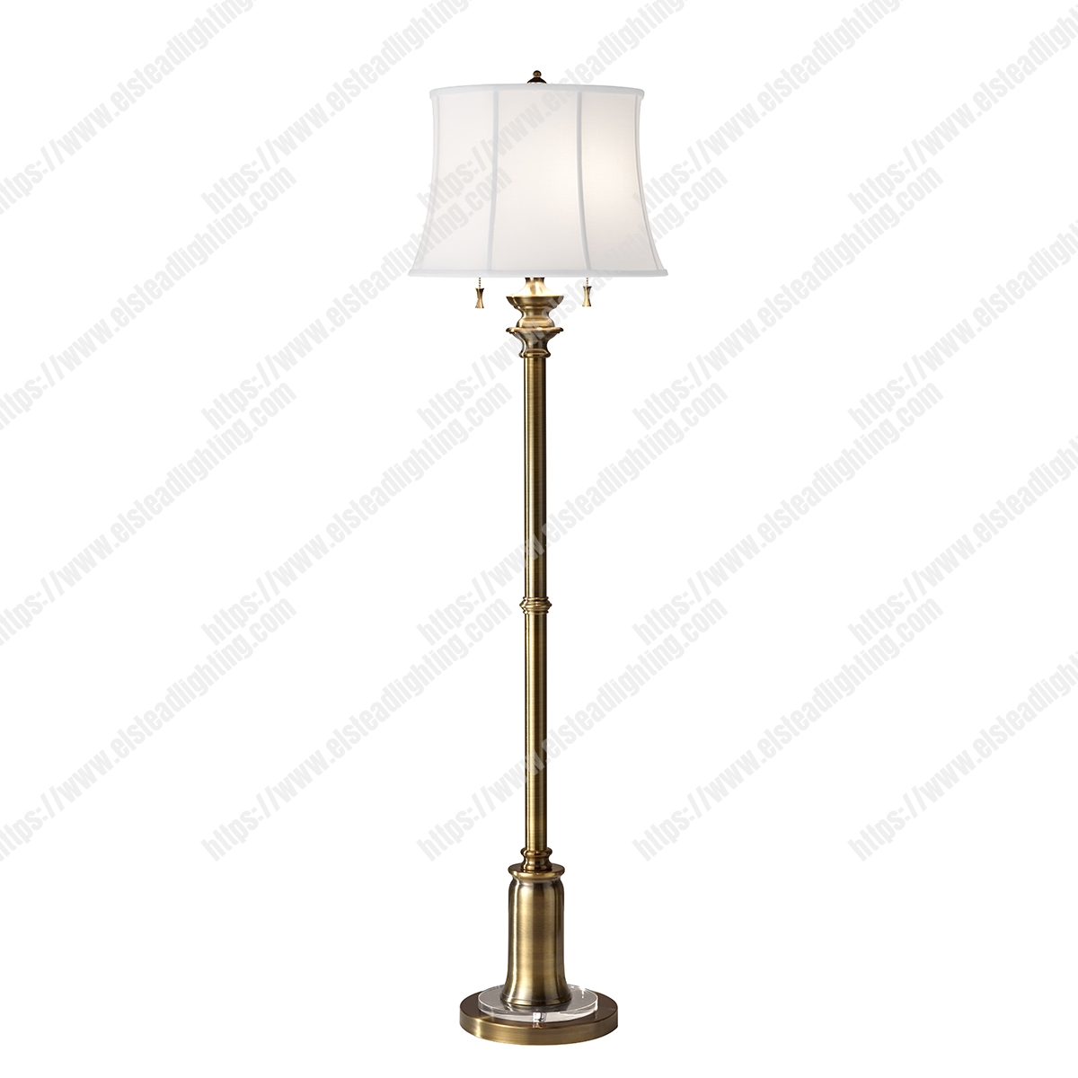 Stateroom 2 Light Floor Lamp - Bali Brass