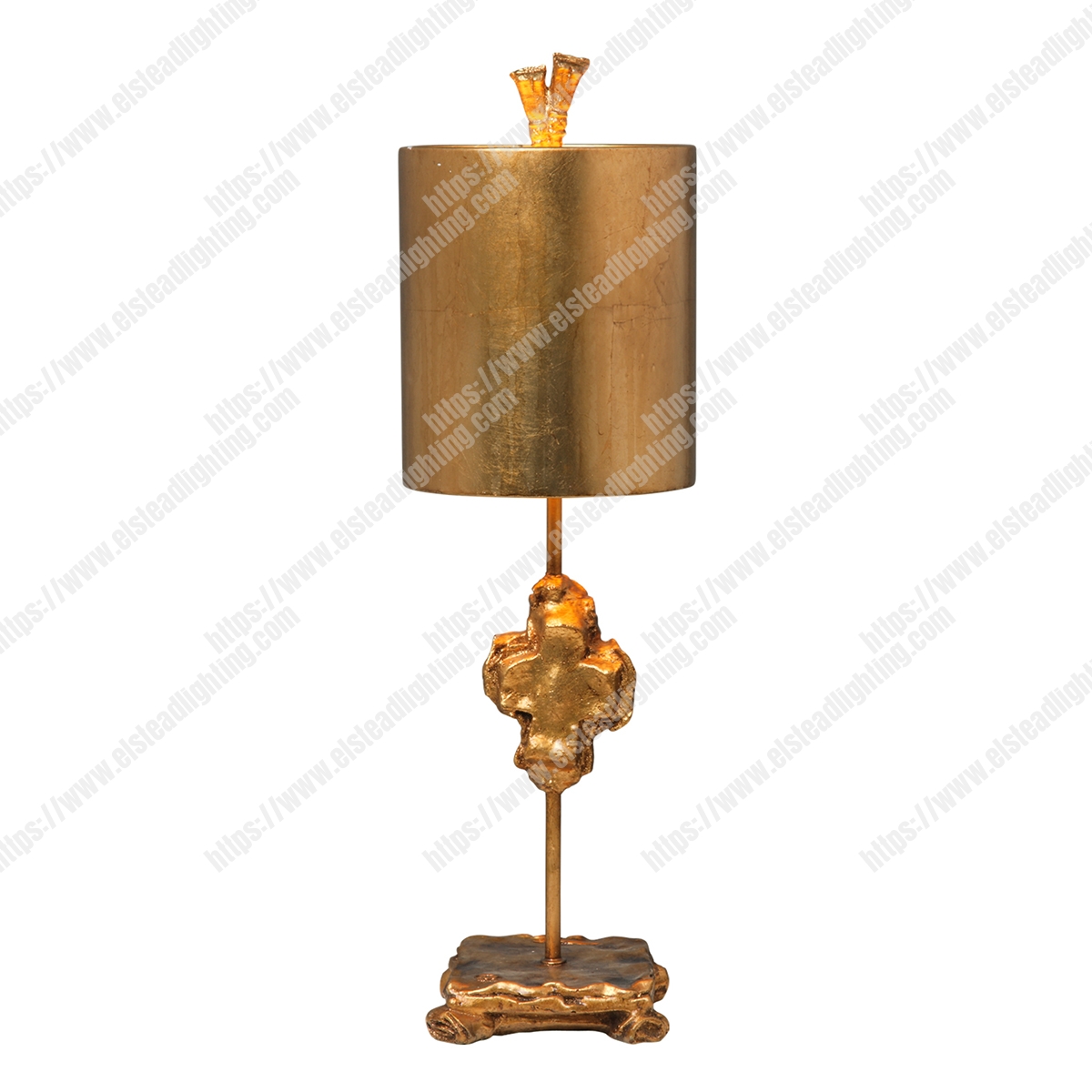 Cross 1 Light Table Lamp - Gold Leaf