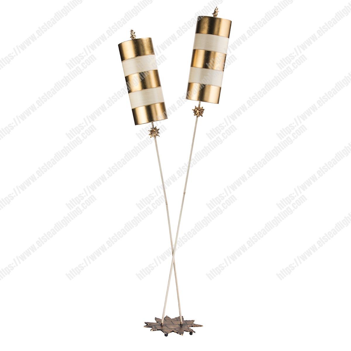 Nettle Luxe 2 Light Floor Lamp - Gold