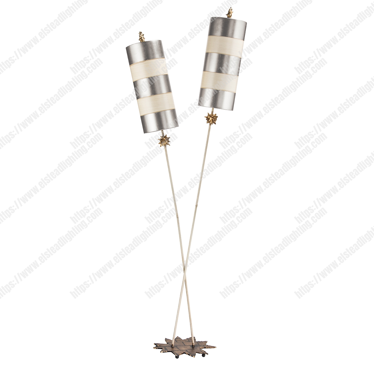 Nettle Luxe 2 Light Floor Lamp – Silver