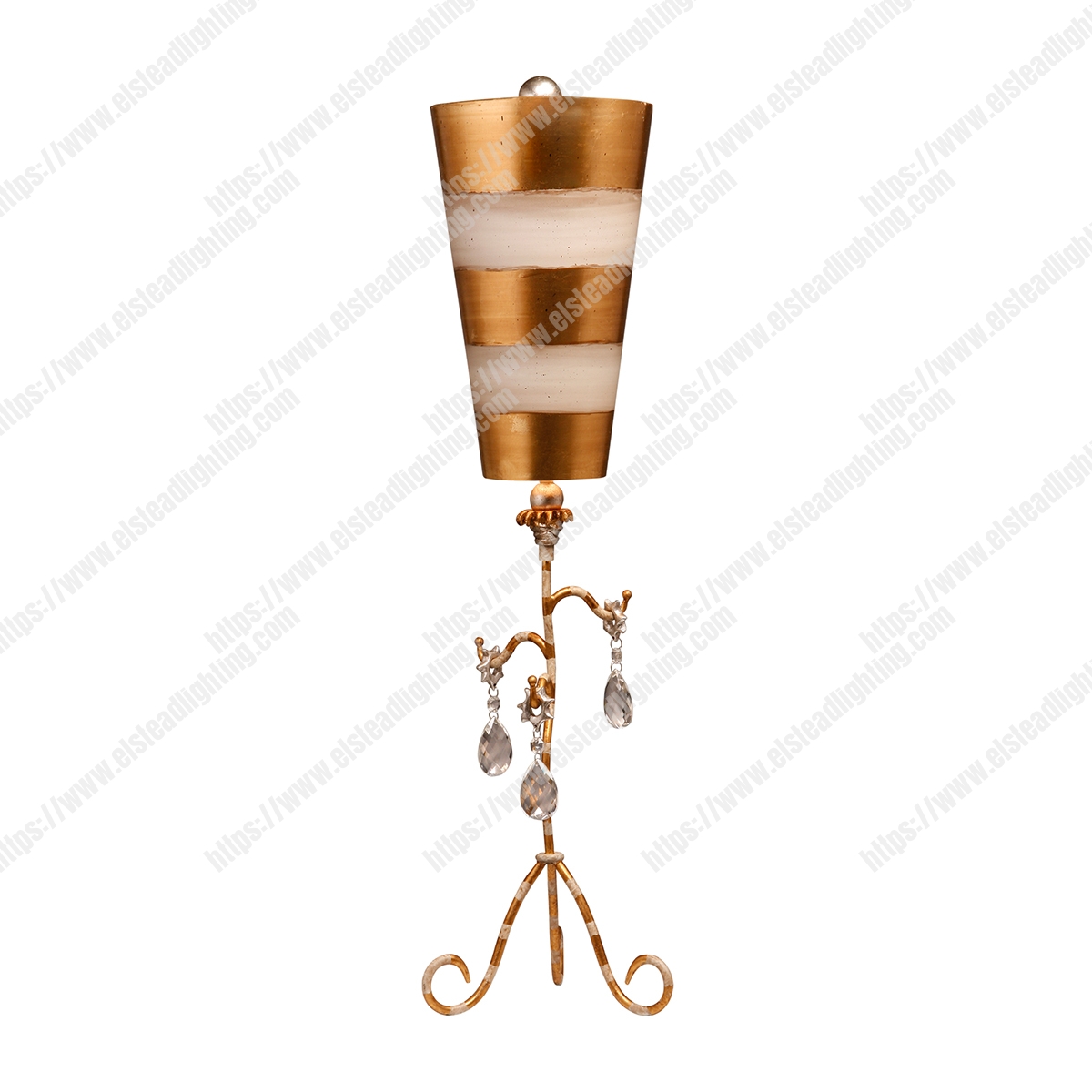 Tivoli 1 Light Table Lamp – Gold & Cream Patina