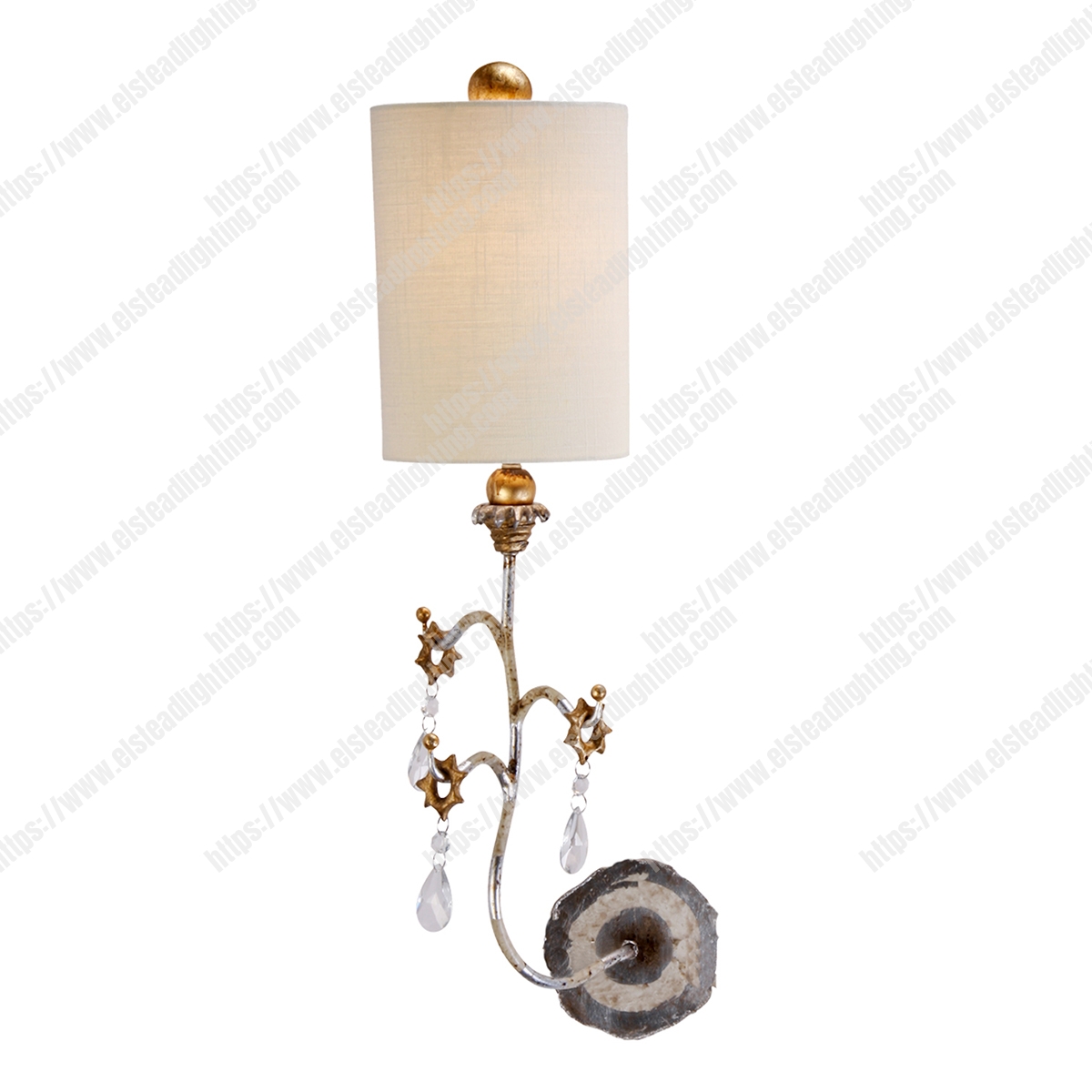 Tivoli 1 Light Wall Light – Silver & Cream Patina
