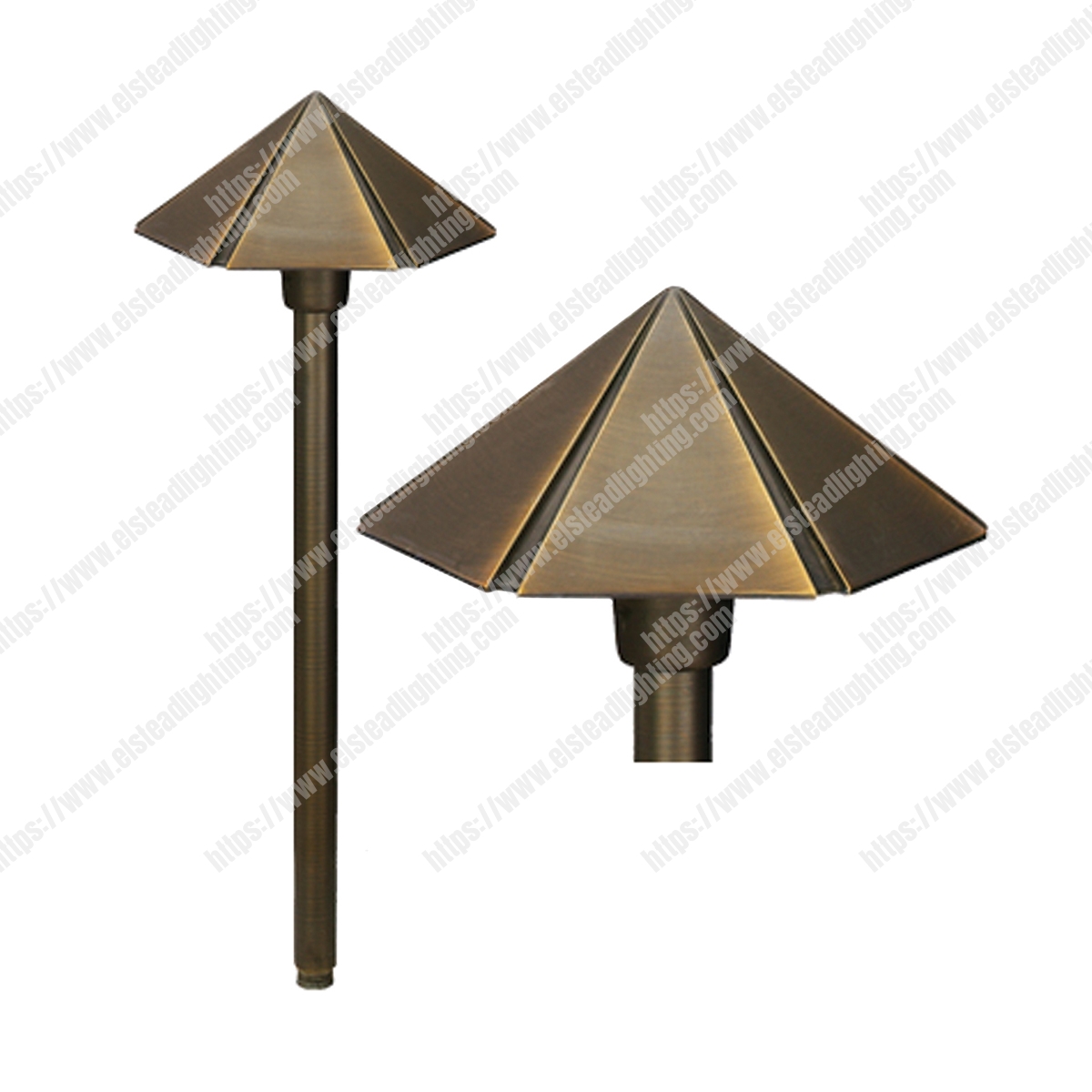 Bronze Hex Pagoda Light - Aged brass