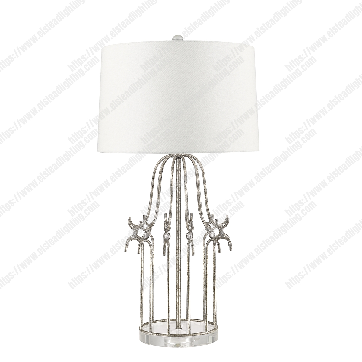 Stella 1 Light Table Lamp - Distressed Silver