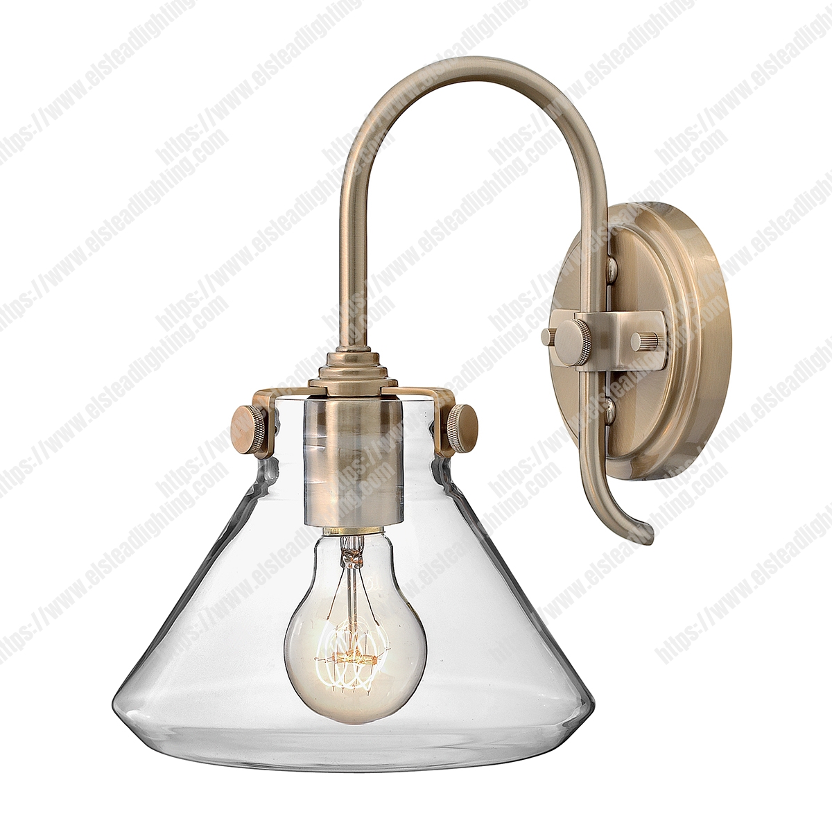 Congress 1 Light Clear Glass Wall Light - Brushed Caramel