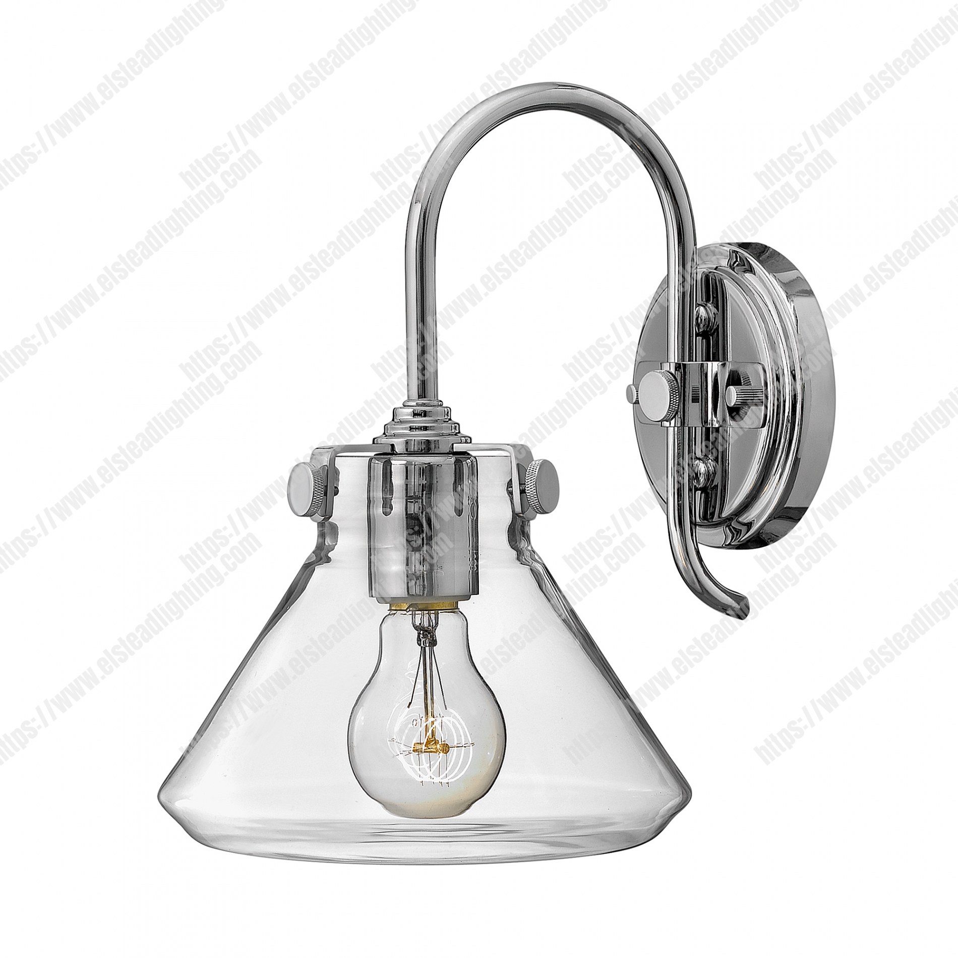 Congress 1 Light Clear Glass Wall Light – Chrome