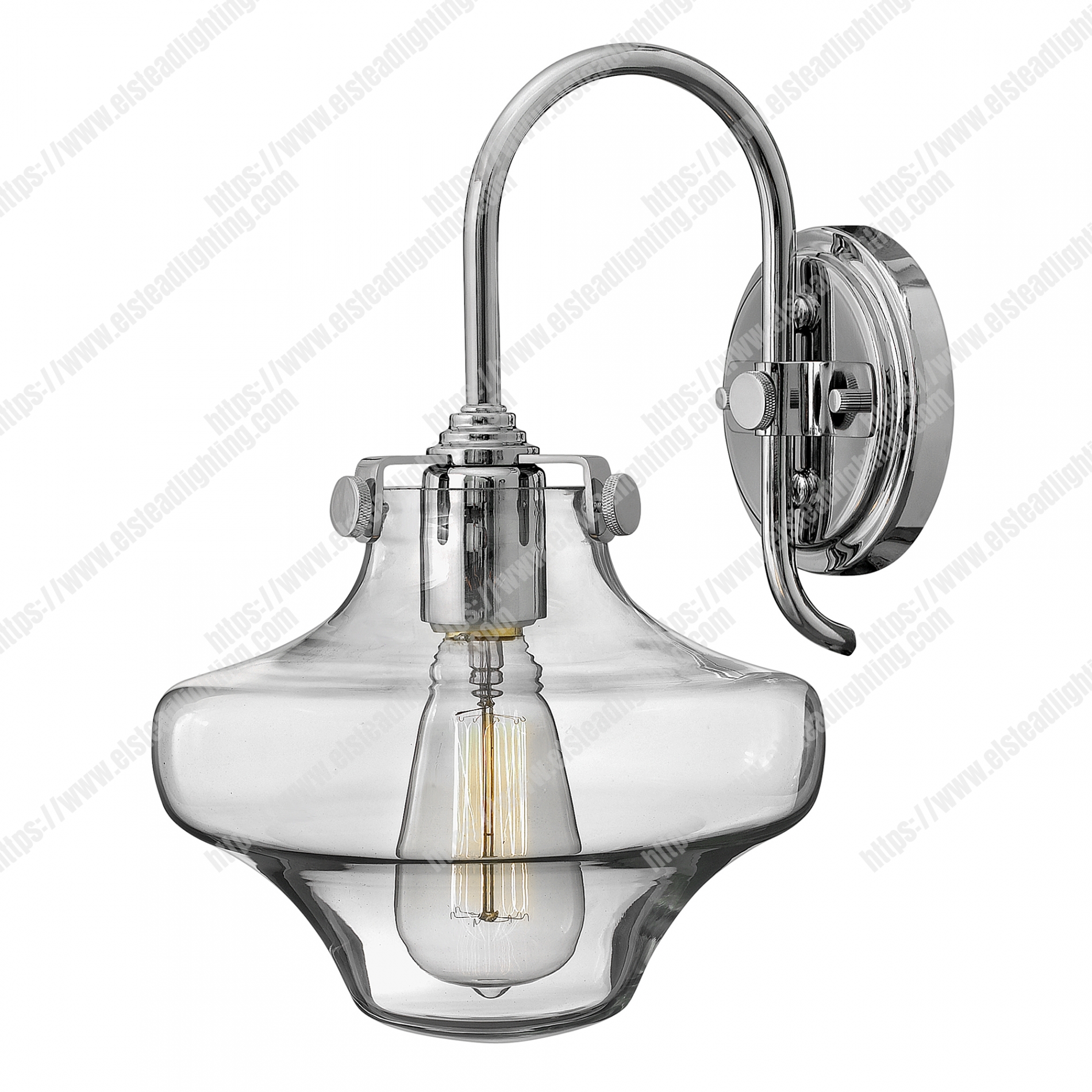 Congress 1 Light Clear Glass Wall Light – Chrome