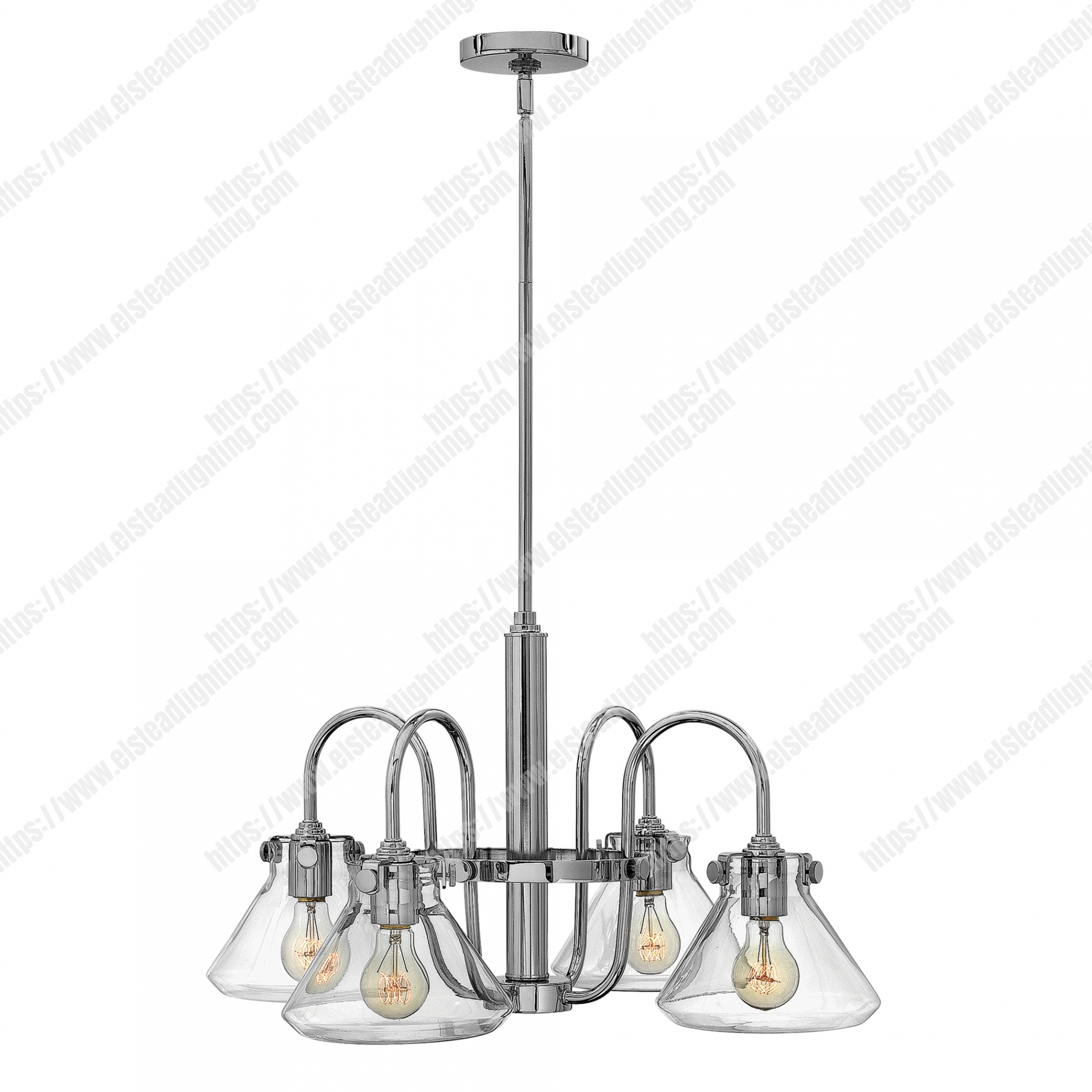 Congress 4 Light Clear Glass Chandelier – Chrome
