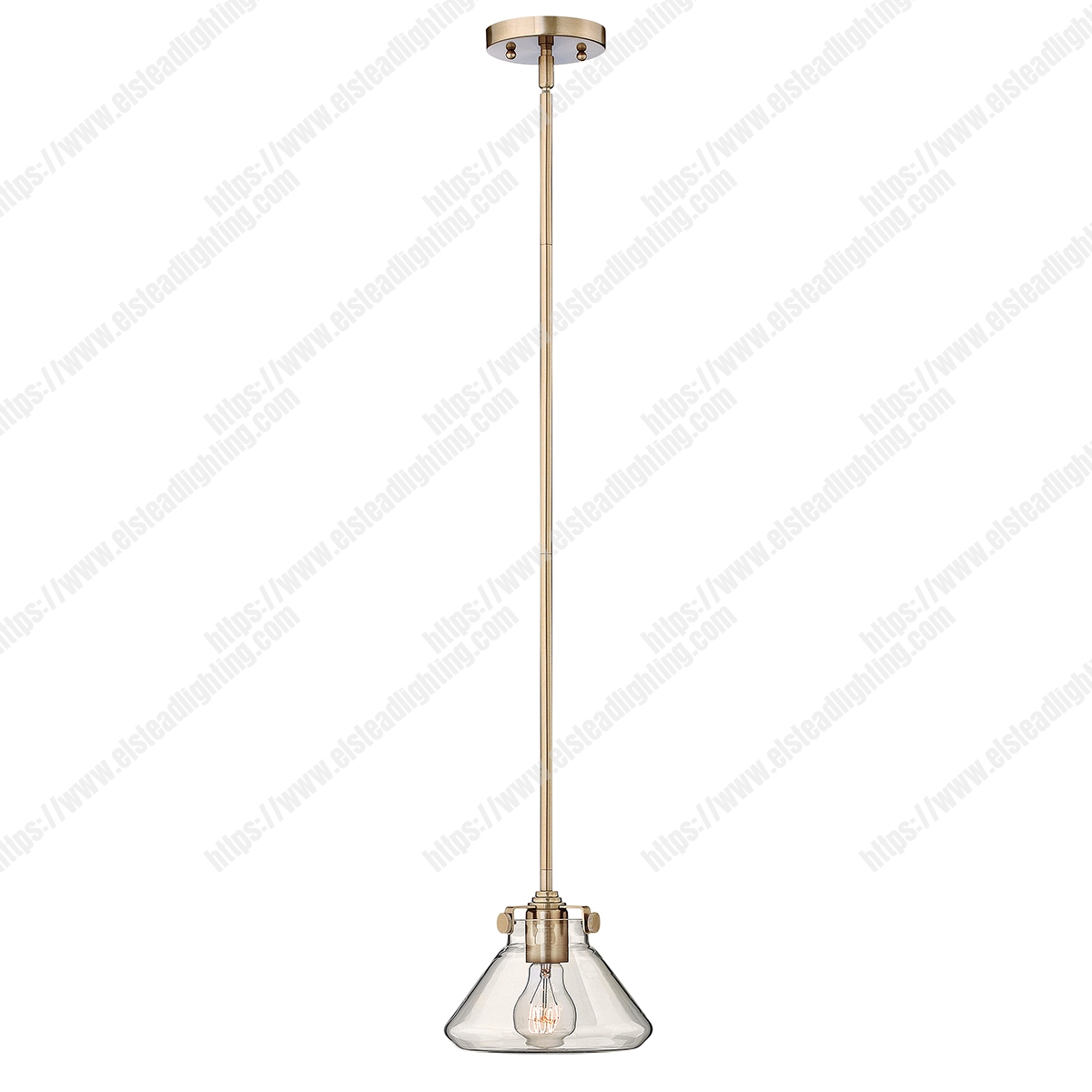 Congress 1 Light Clear Glass Pendant - Brushed Caramel
